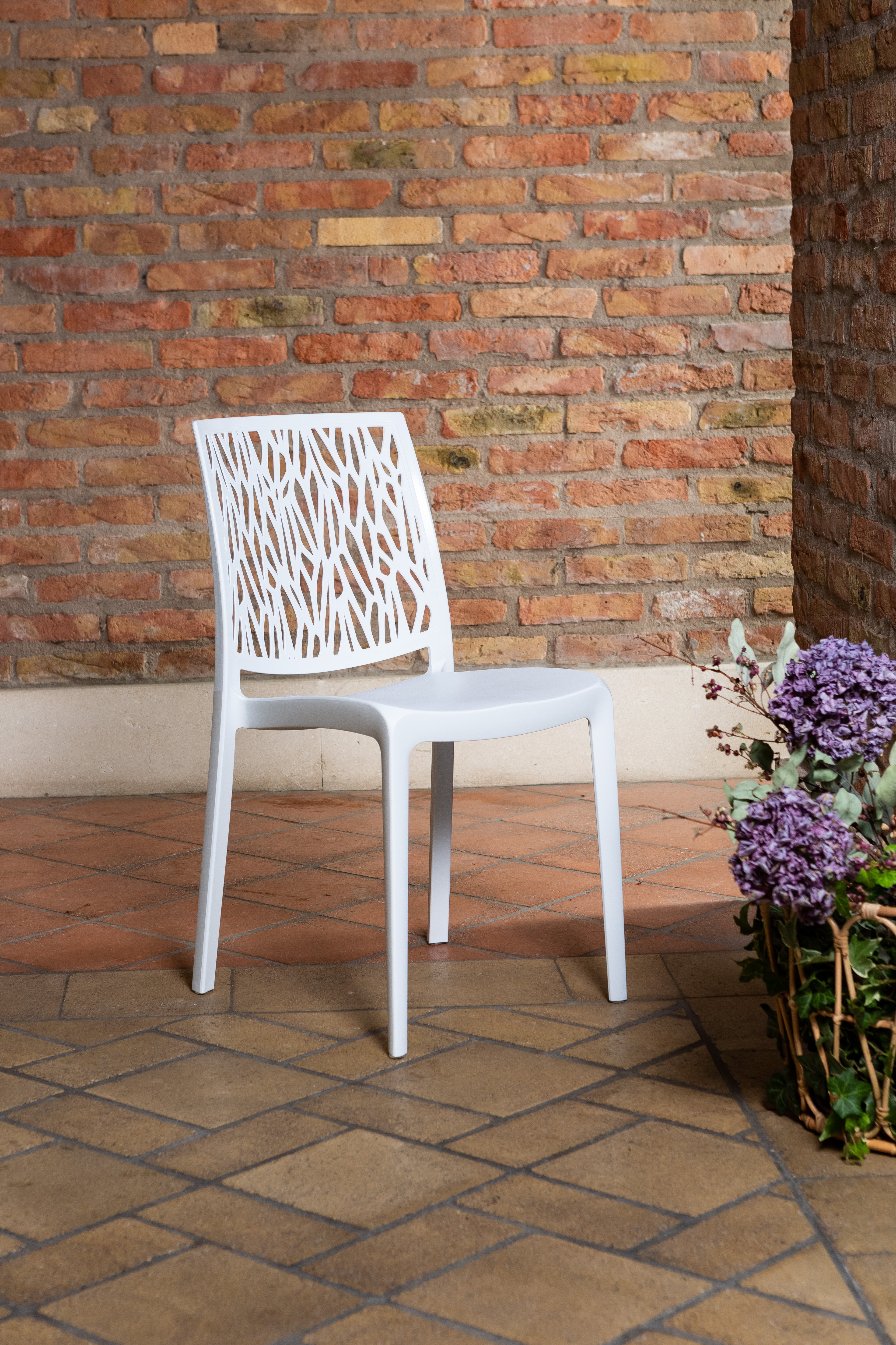 Set da 6 sedie da giardino in polipropilene bianco London Twist NEW GARDEN - 2