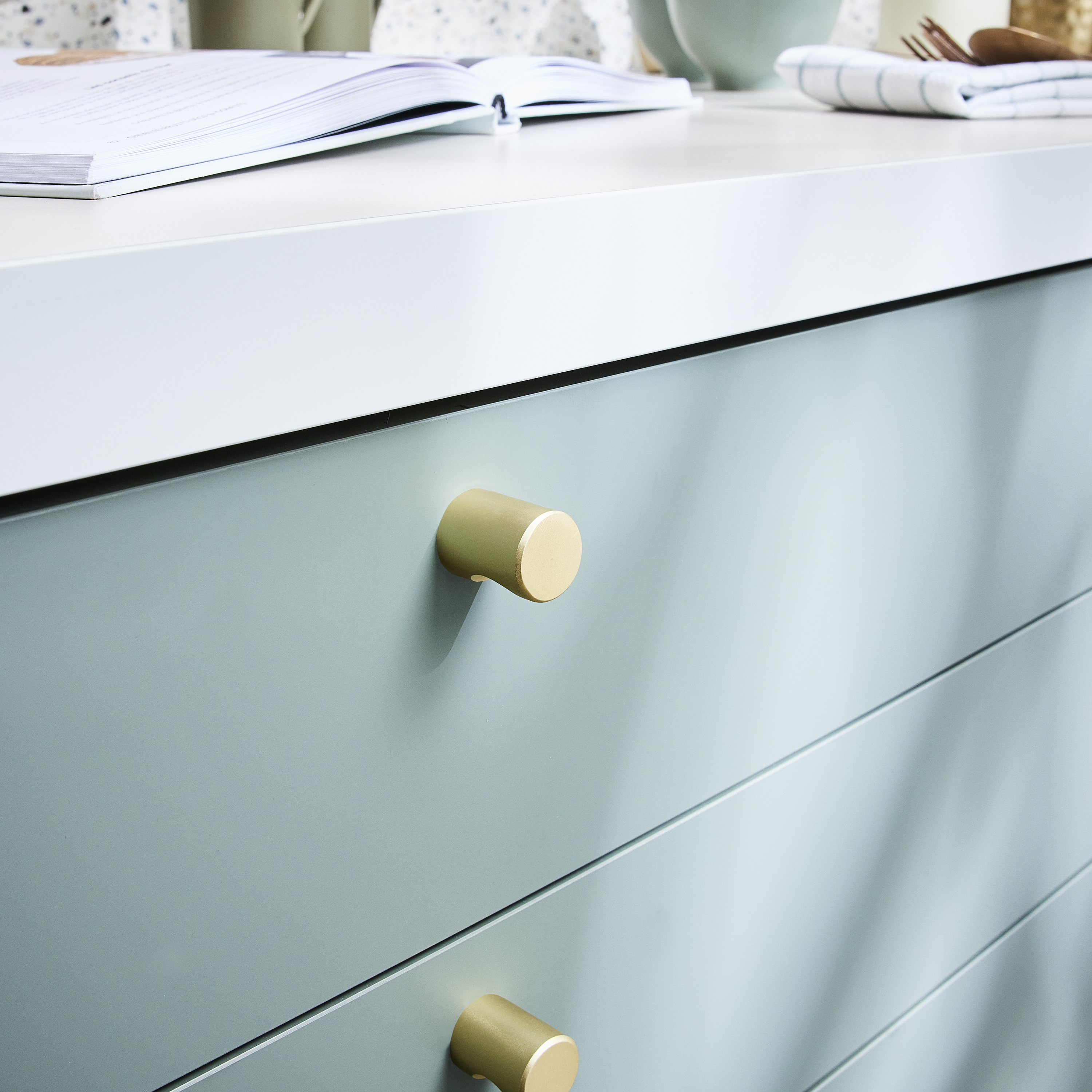 Puxador para móvel alumínio escovado dourado 19,5 mm Inspire Omna - 3