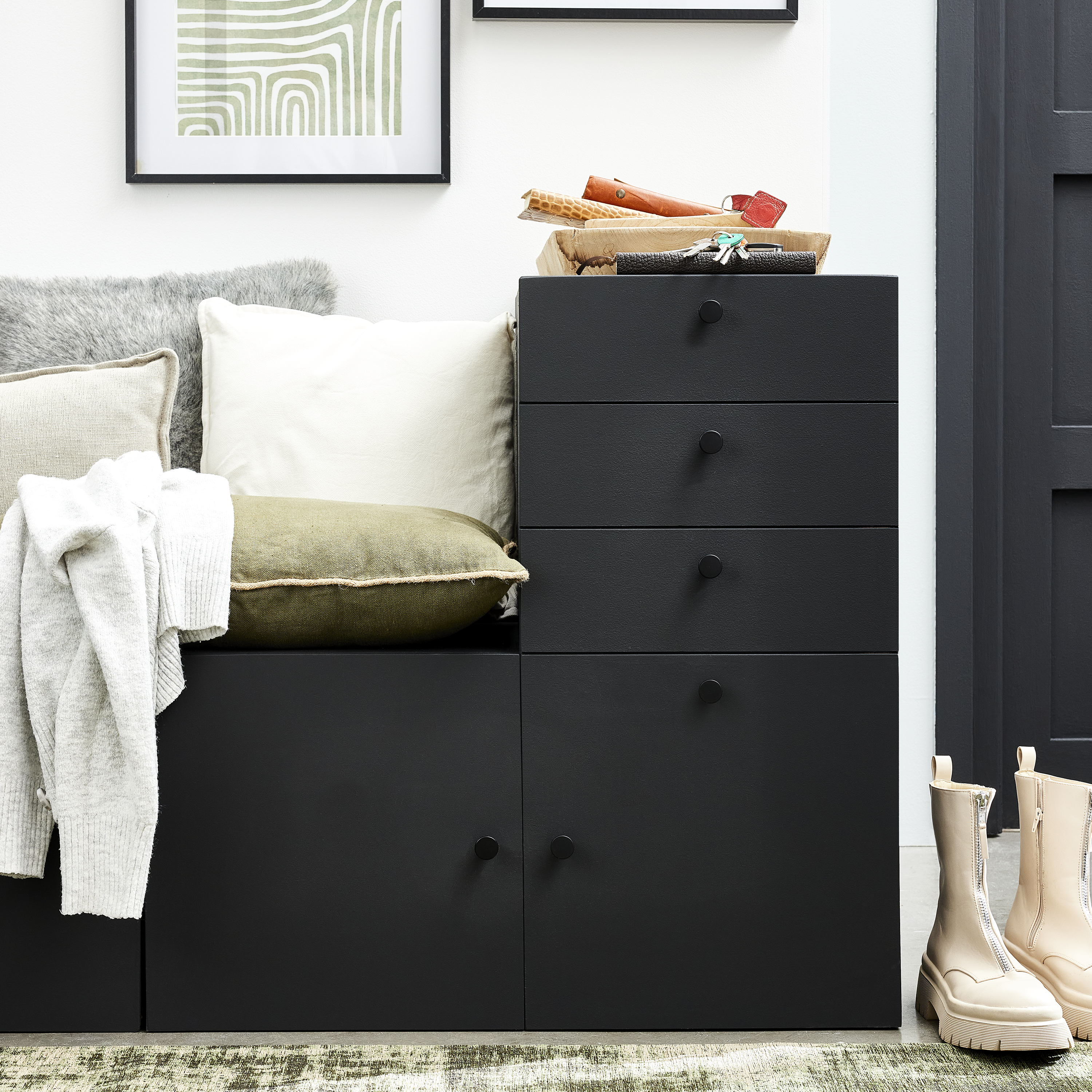 4 Puxadores para móvel alumínio preto 25 mm Inspire Benny - 3