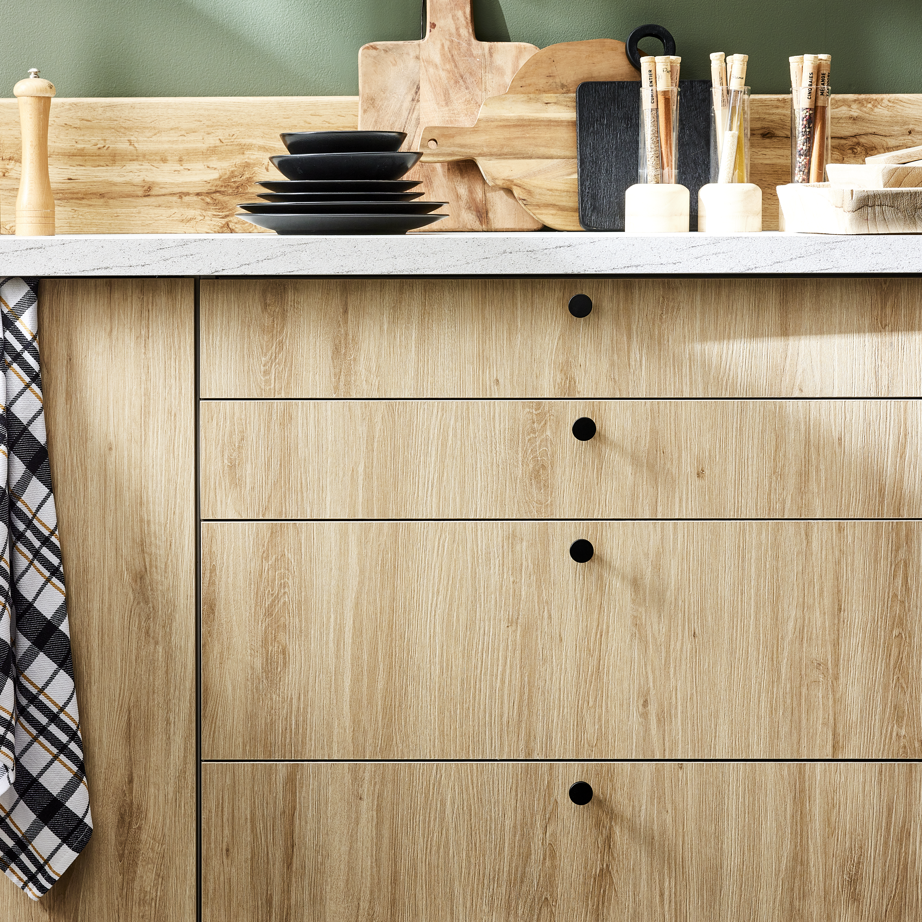 4 Puxadores para móvel alumínio preto 25 mm Inspire Benny - 2