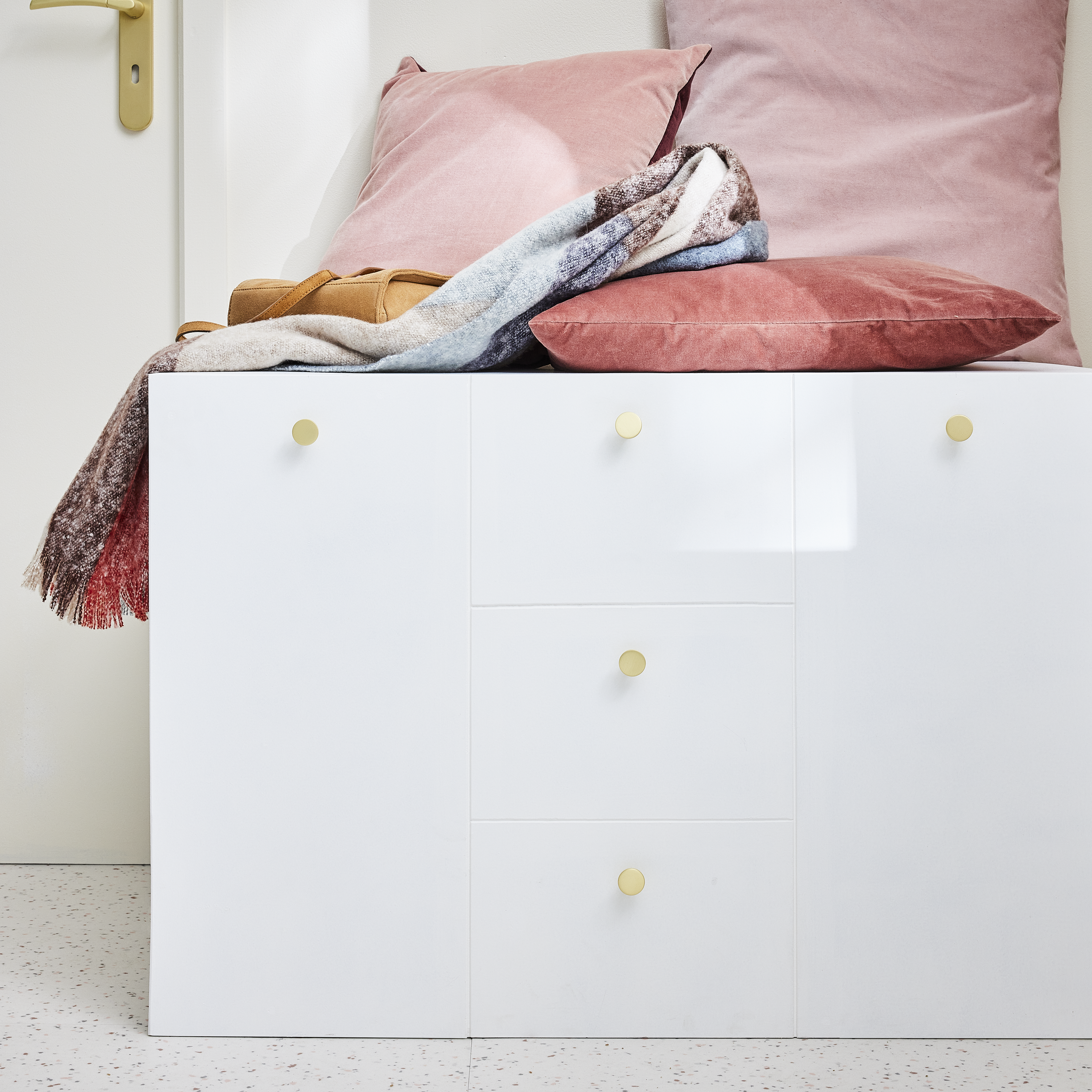 4 Puxadores para móvel alumínio escovado dourado 25 mm Inspire Benny - 10