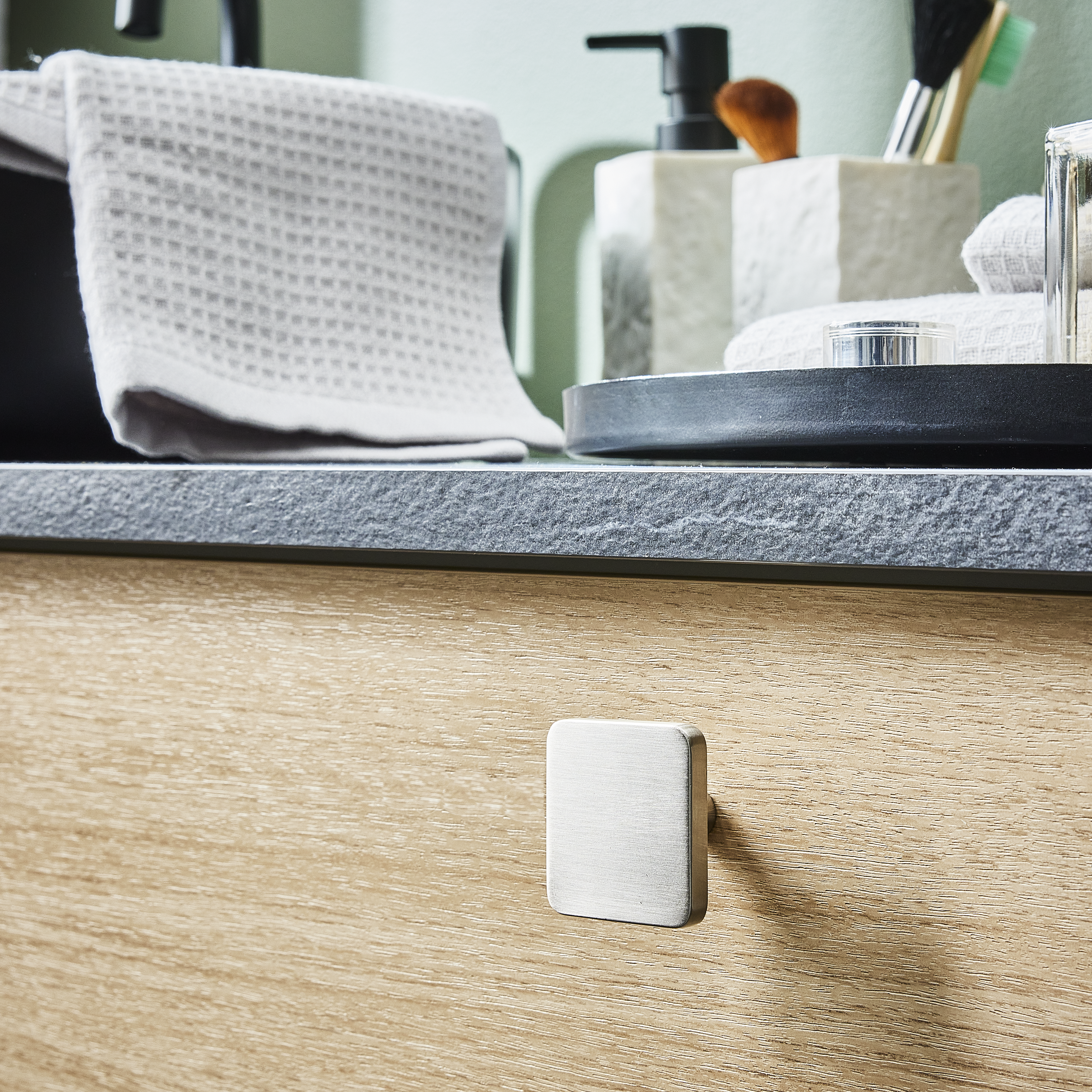 4 Puxadores para móvel alumínio escovado prateado 40 mm Inspire Keo - 4