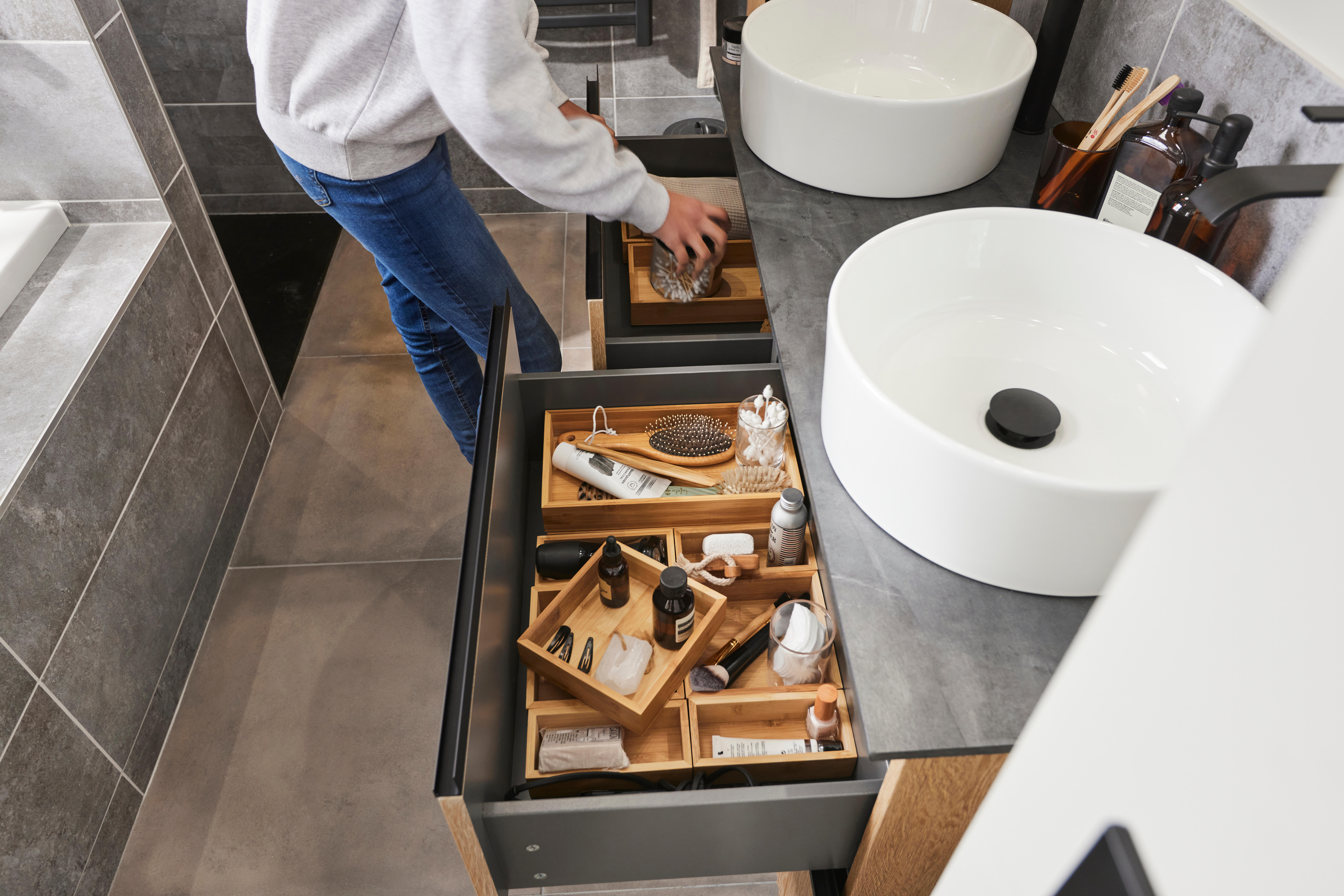 Lot de Organiseur Organiseur marron Bambou SENSEA - 11