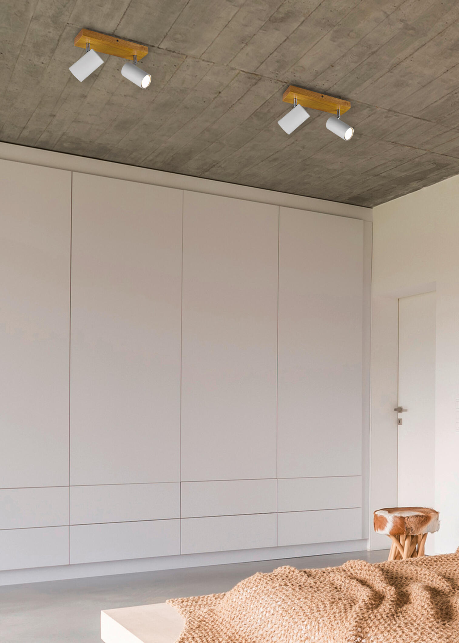 Foco decorativo deco marley GU10 2 LUZES PRETO E CASTANHO - 4