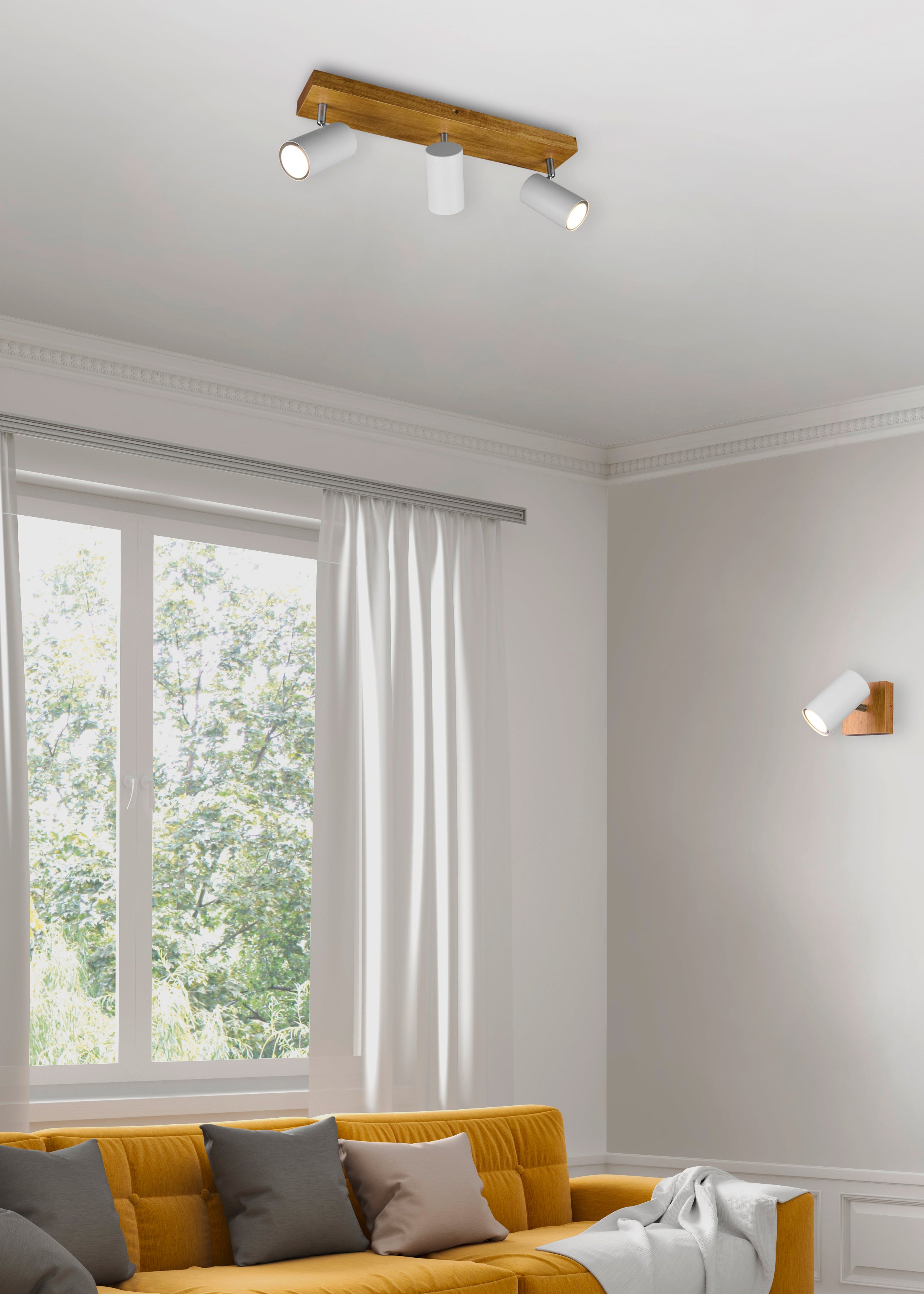 Foco Marley 1 luz GU10 Blanco/Madera - 5