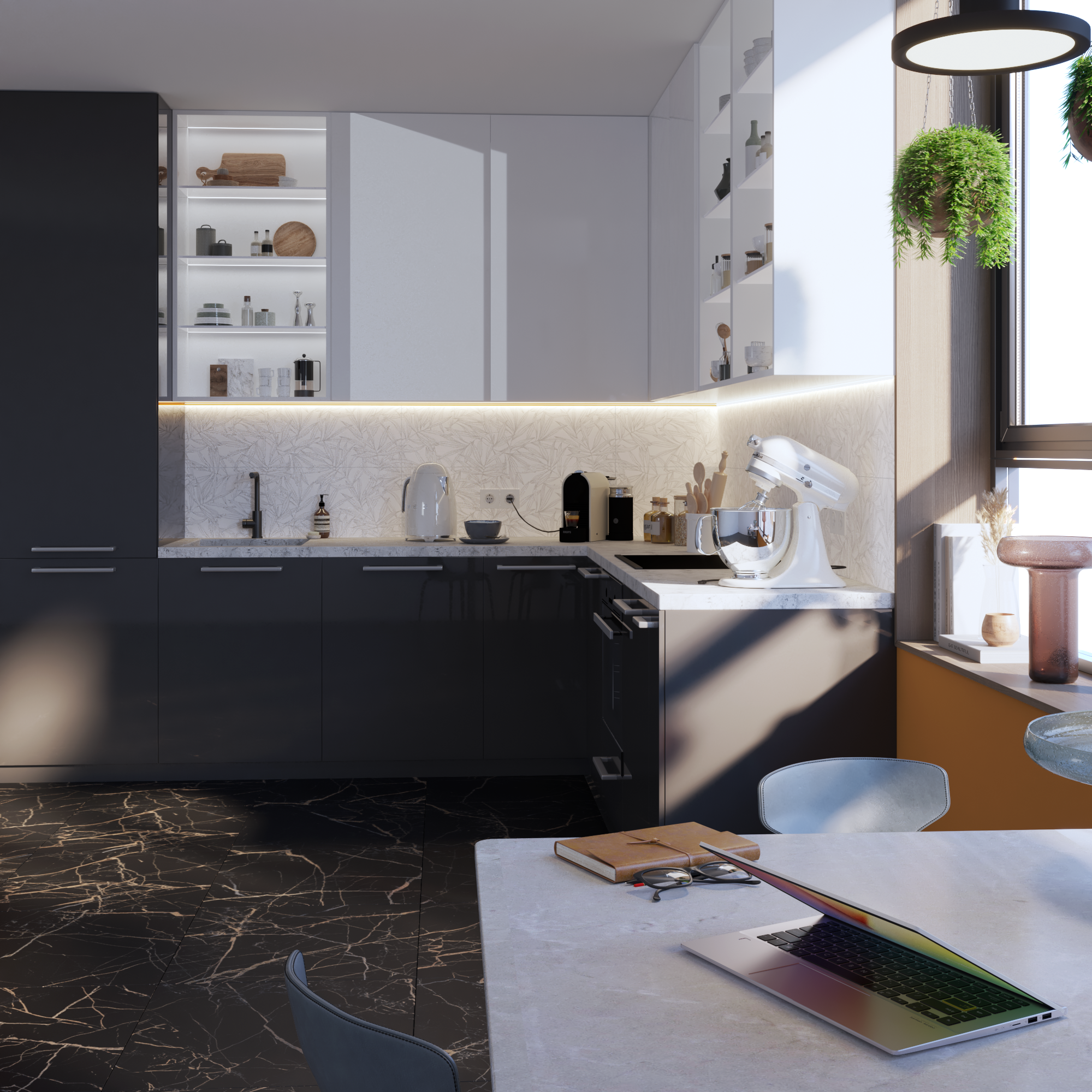 Piastrella da pavimento e rivestimento interno in gres porcellanato 60 x 60 cm rettificato smaltato nero opaco Blush traffico leggero (pei 1/5) Sp. 9 mm 1.08 mq - 2