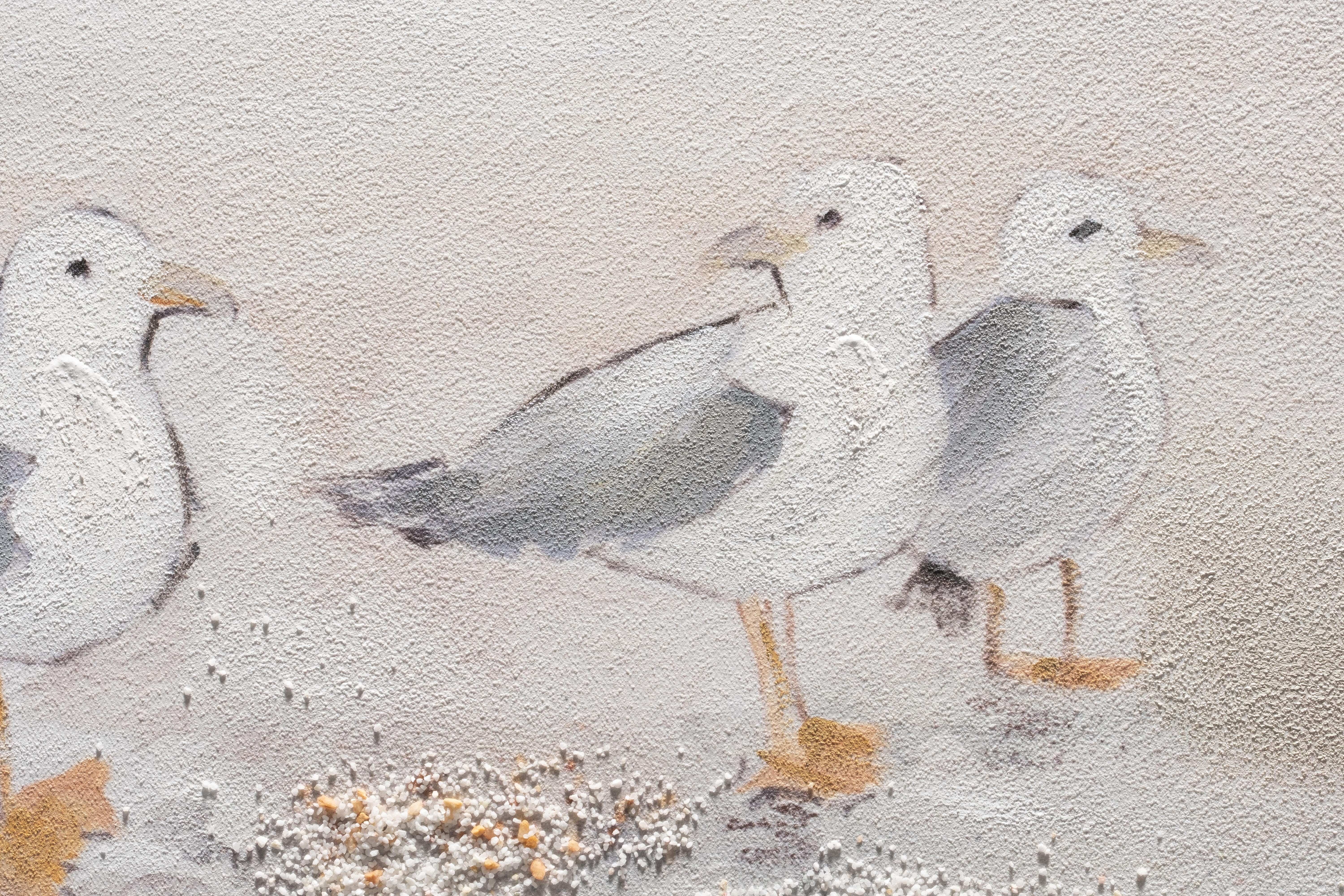 Tela pintada PASSAROS PRAIA 60 x 60 cm - 4