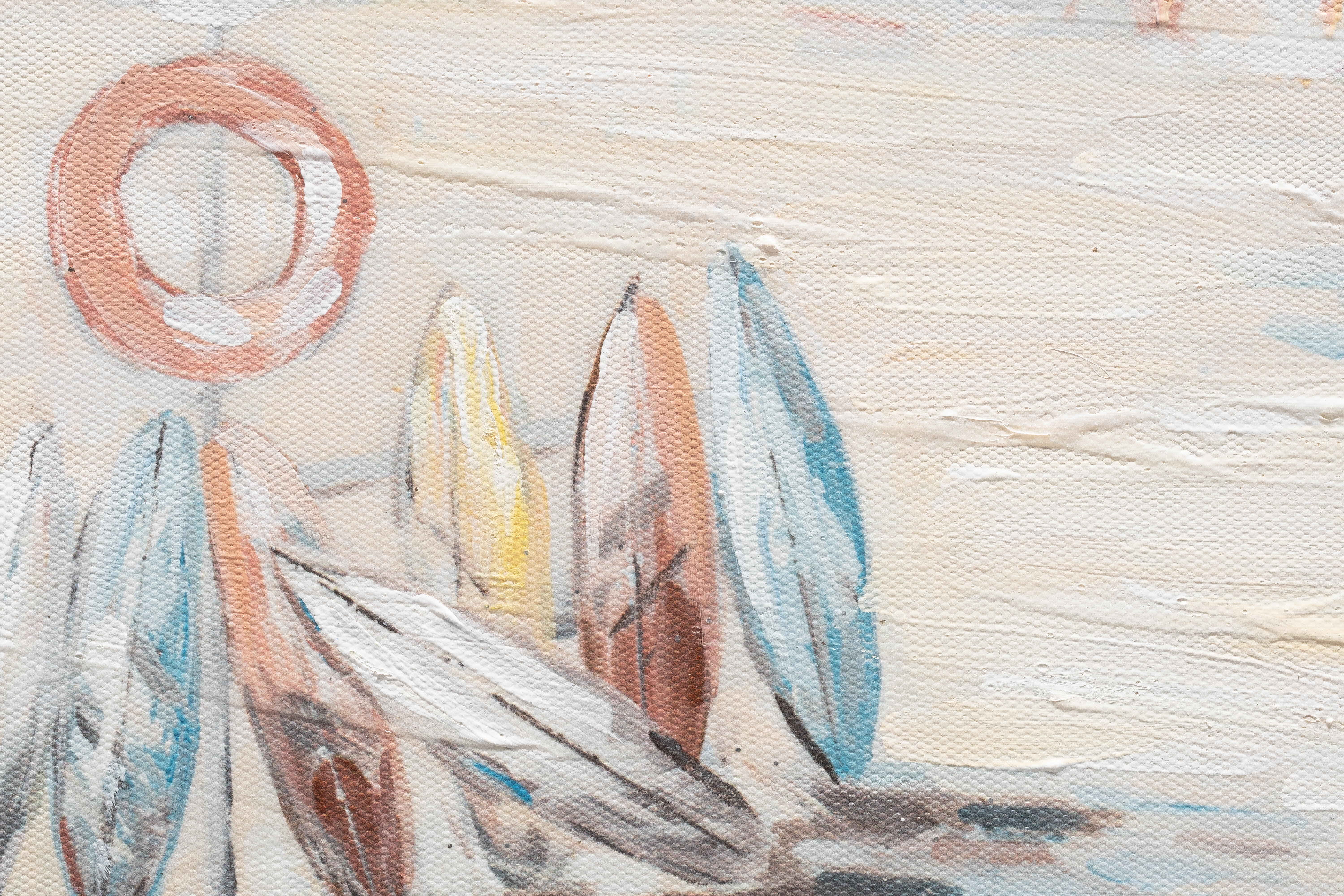 Tela pintada 30 x 30 cm PRAIA ABSTRATO - 4
