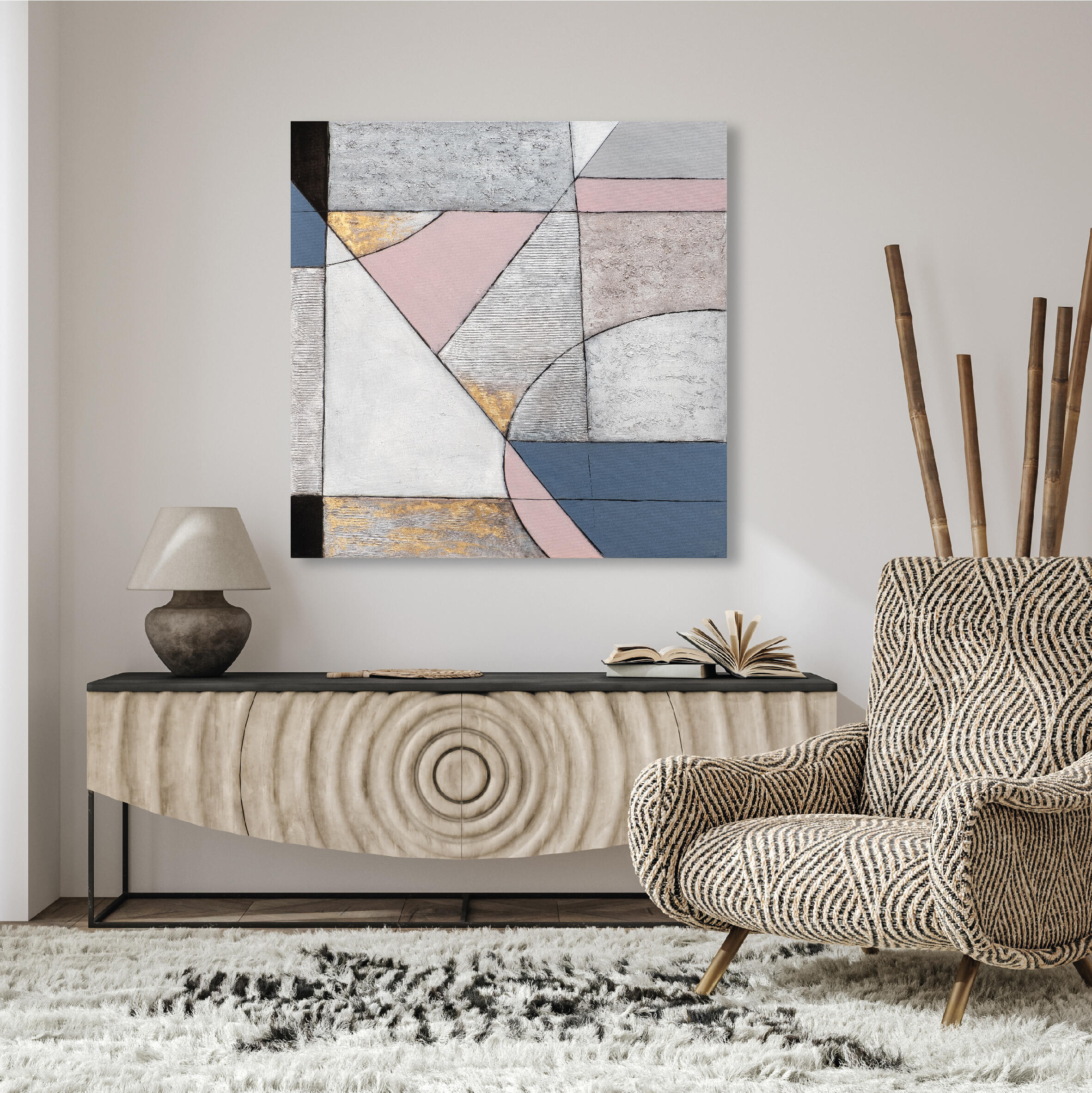 Tela pintada ABSTRATO 100 x 100 cm - 3