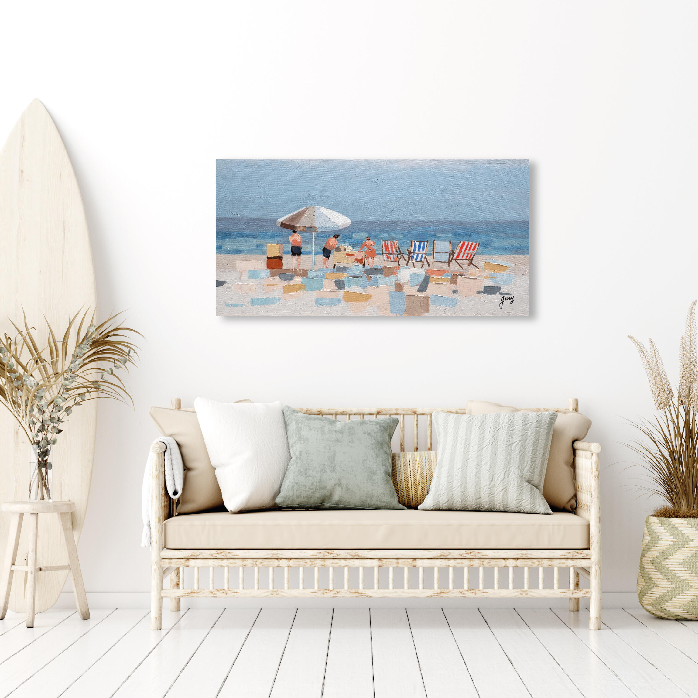 Tela pintada PRAIA 60 x 120 cm - 3