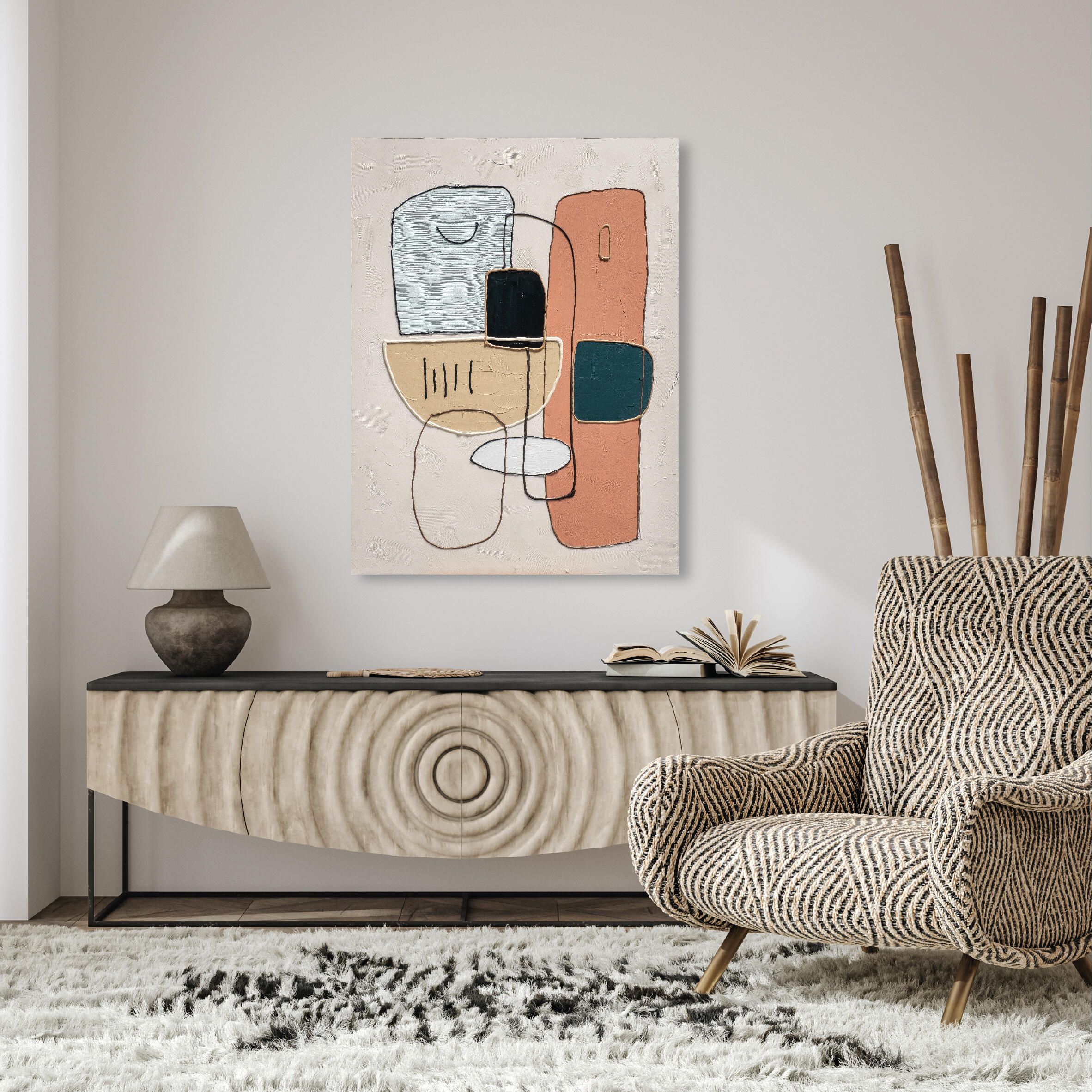 Tela pintada ABSTRATO 90 x 120 cm - 3