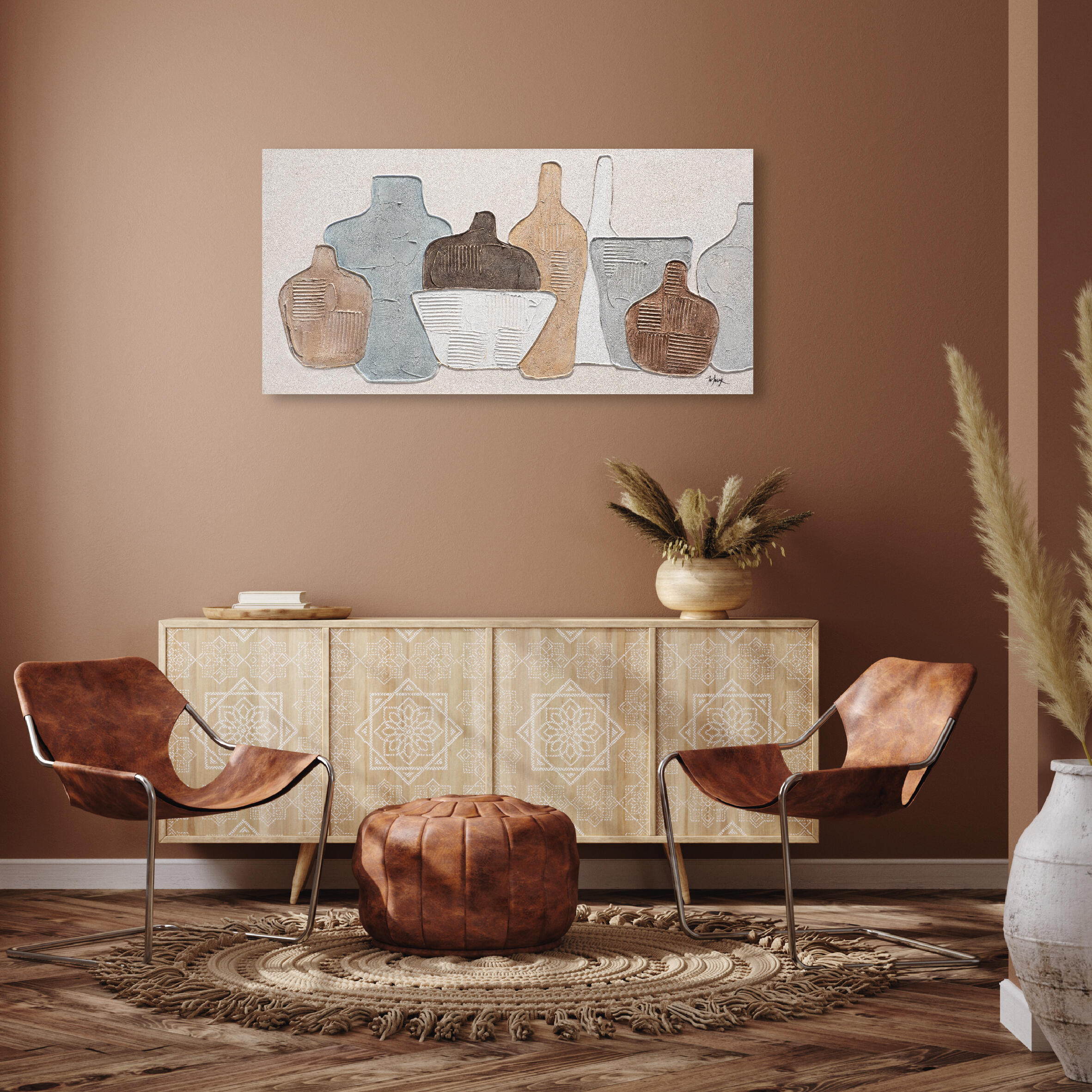 Tela pintada GARRAFAS 60 x 120 cm - 3