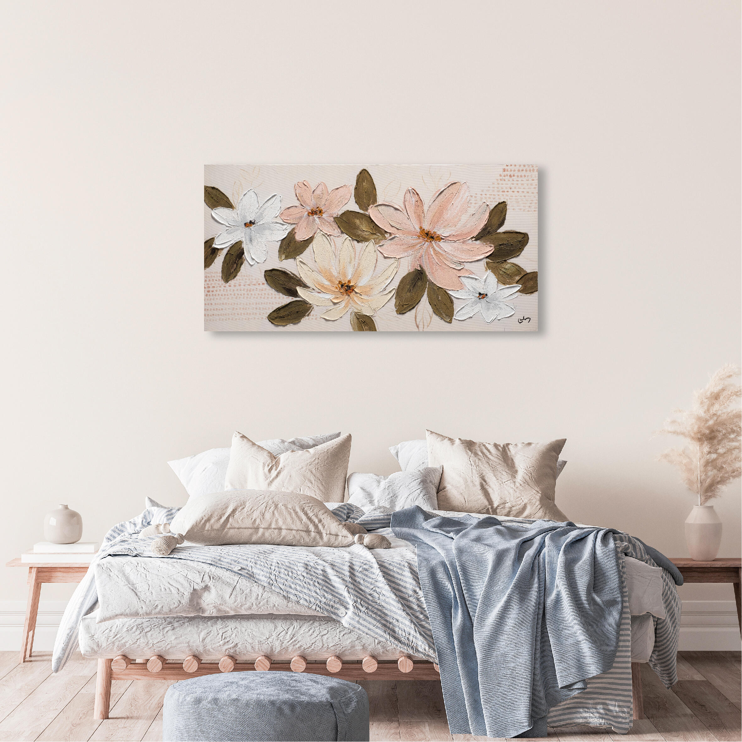 Tela pintada FLORES 60 x 120 cm - 3