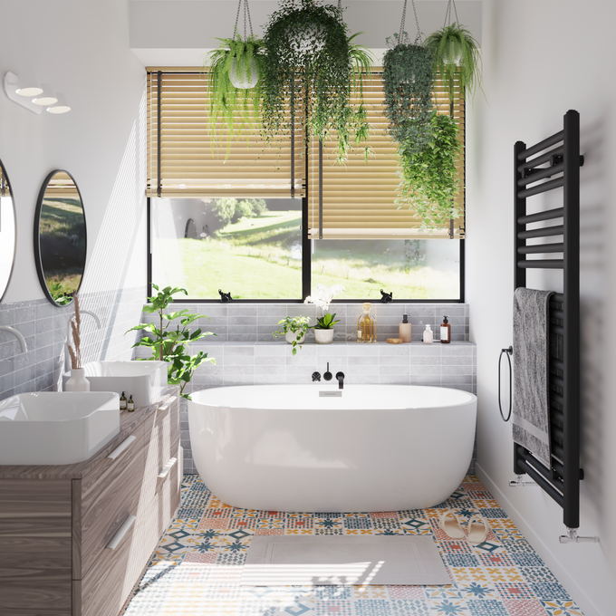 Baño con suelo vinílico