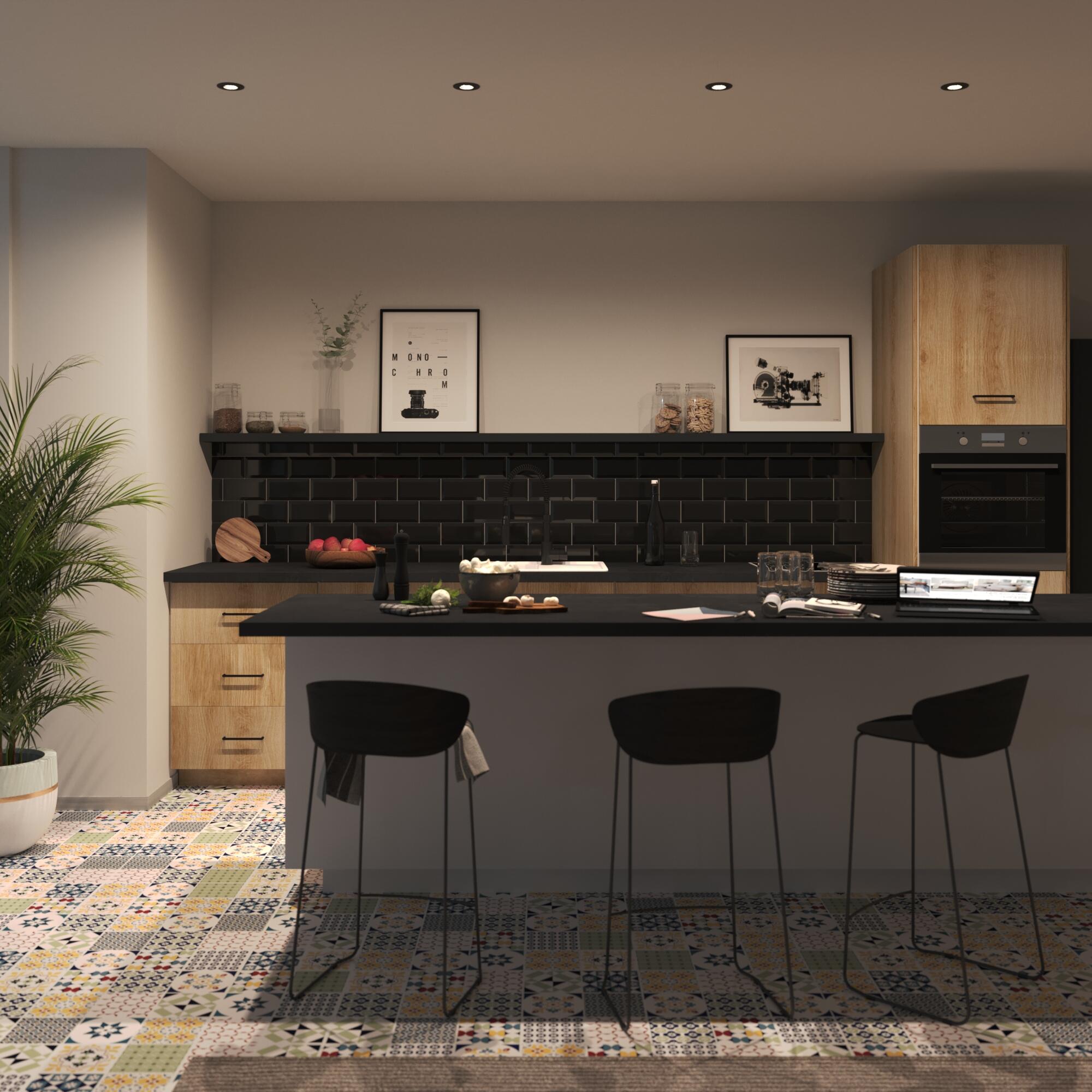 Portafaretto da incasso in alluminio BAMA GU10 nero tondo IP23 INSPIRE - 2