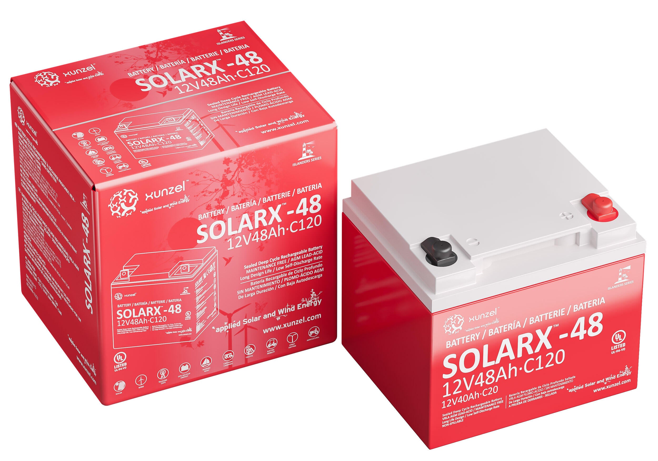 Bateria Solar SOLARX-48 XUNZEL12V de longa duração selada e sem manutenção - 2