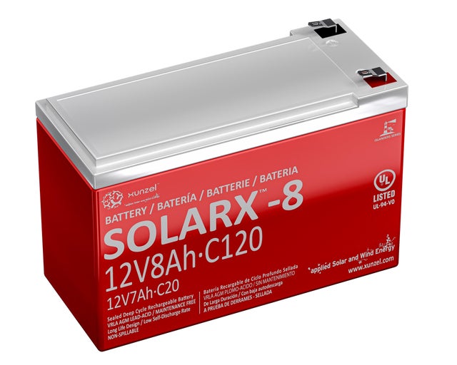 Bateria Solar SOLARX-8 XUNZEL12V de longa duração selada e sem manutenção