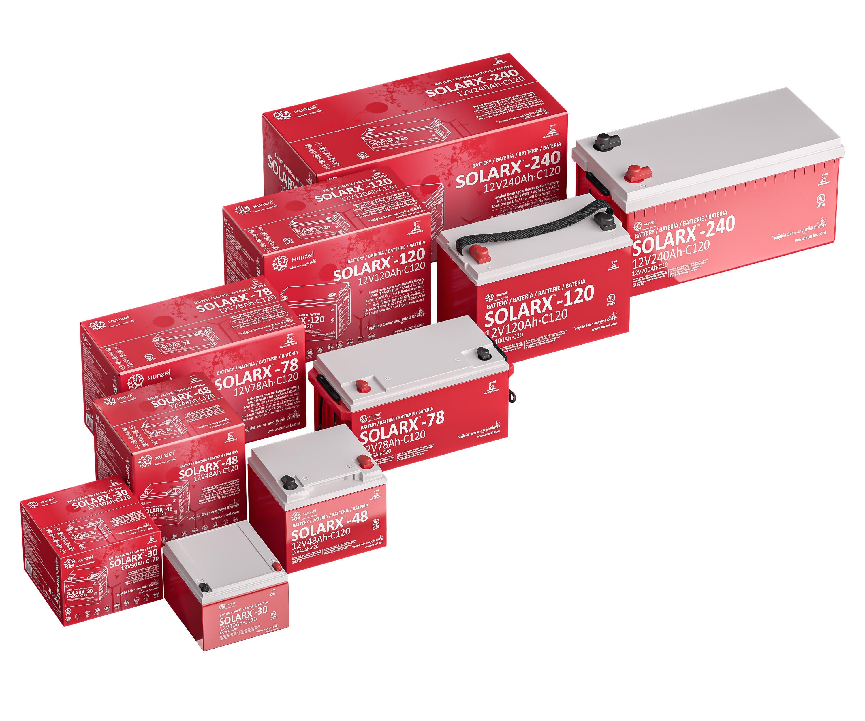 Bateria Solar SOLARX-48 XUNZEL12V de longa duração selada e sem manutenção - 5