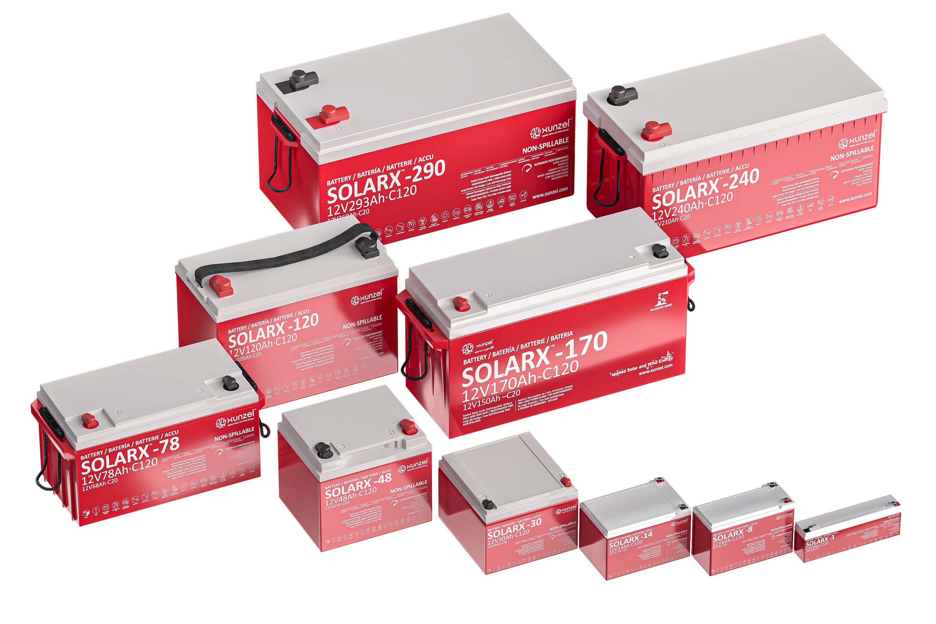 Bateria Solar SOLARX-14 XUNZEL12V de longa duração selada e sem manutenção - 4