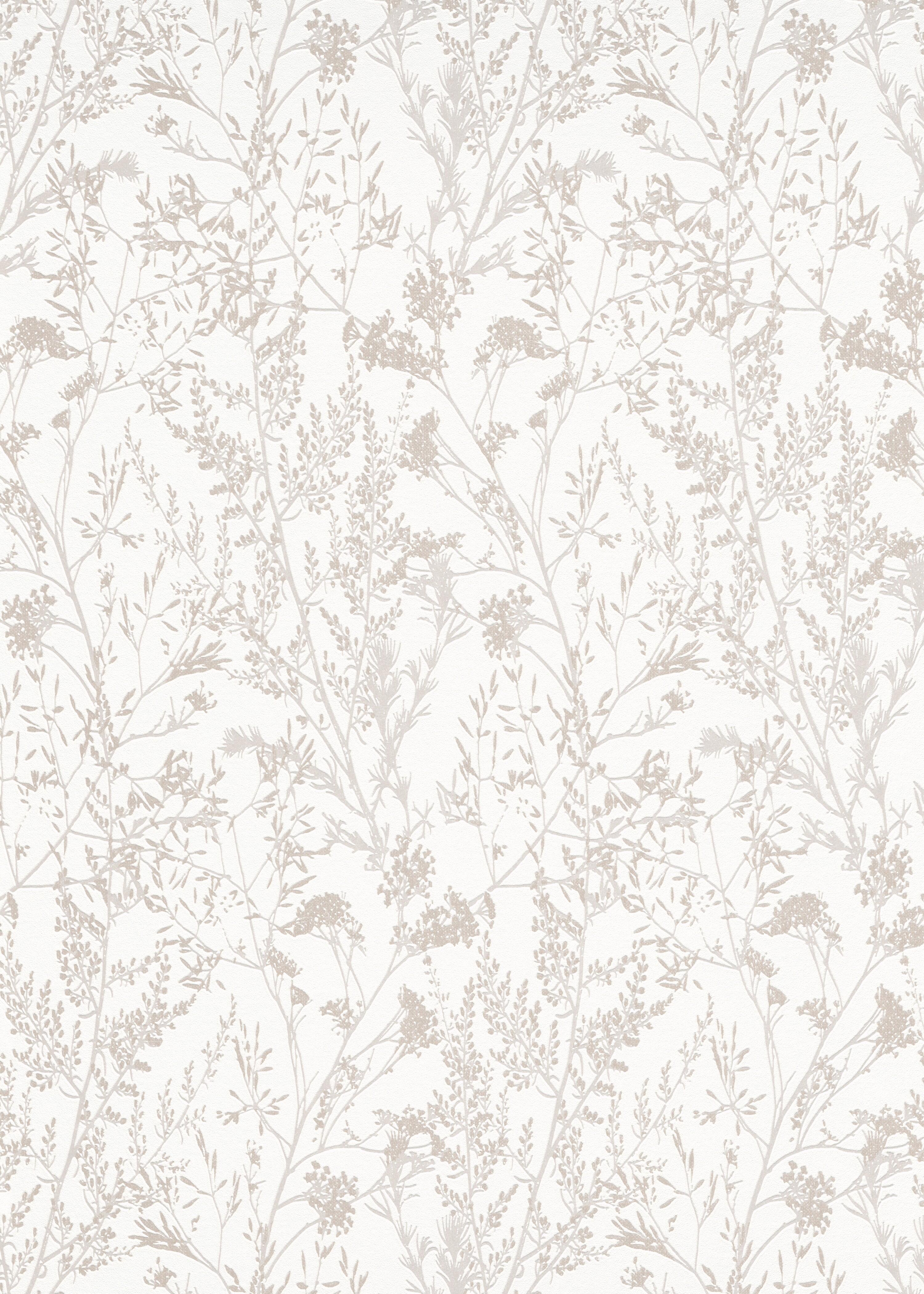 Papel pintado vinilo aplicación cola en pared Floral vegetal  blanco  ERISMANN 53cmx10m lavable - 5