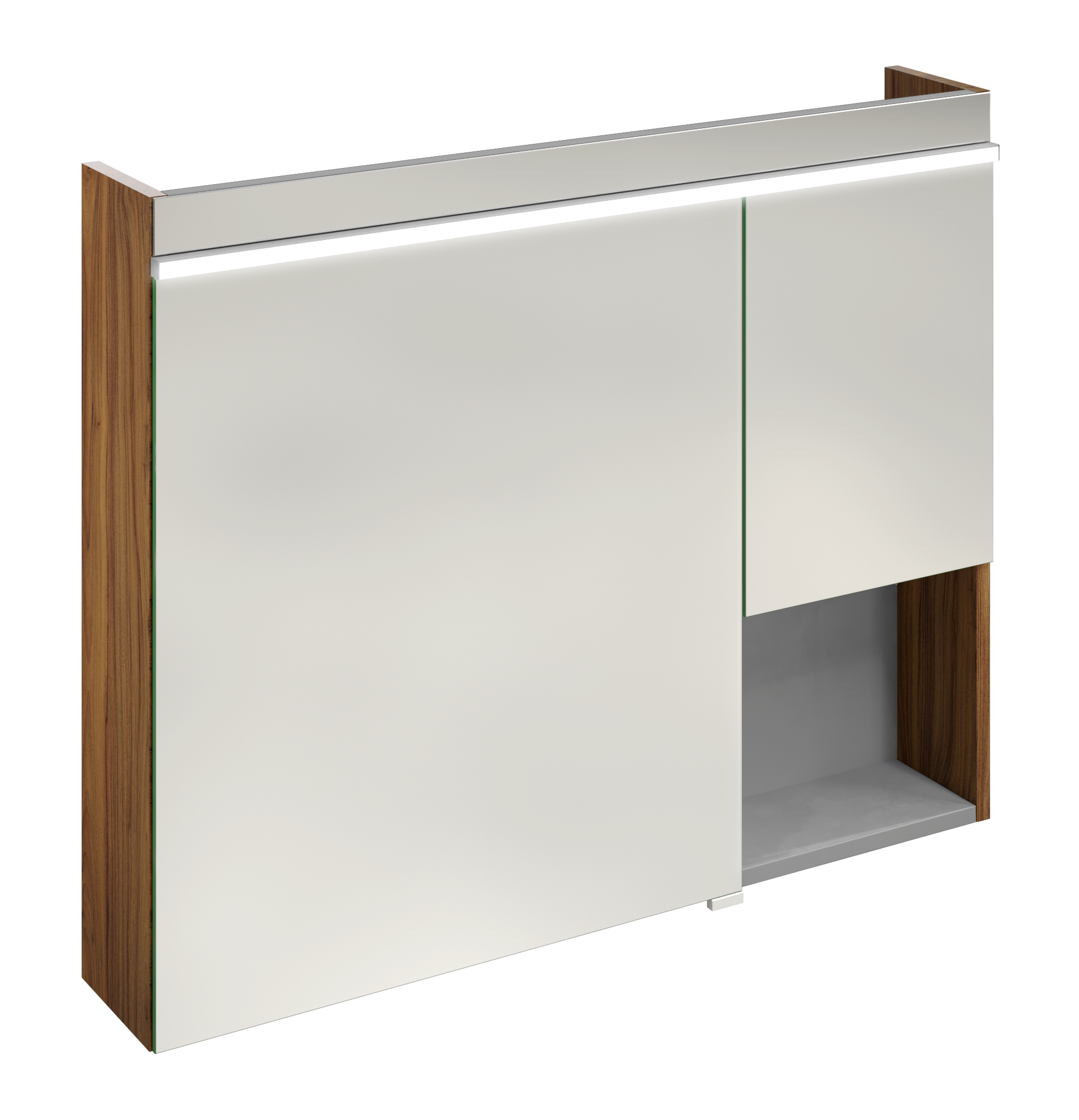Armoire led Edony l. 90 cm H. 72.2 cm P. 16.5 cm, imitation noyer Edony ...