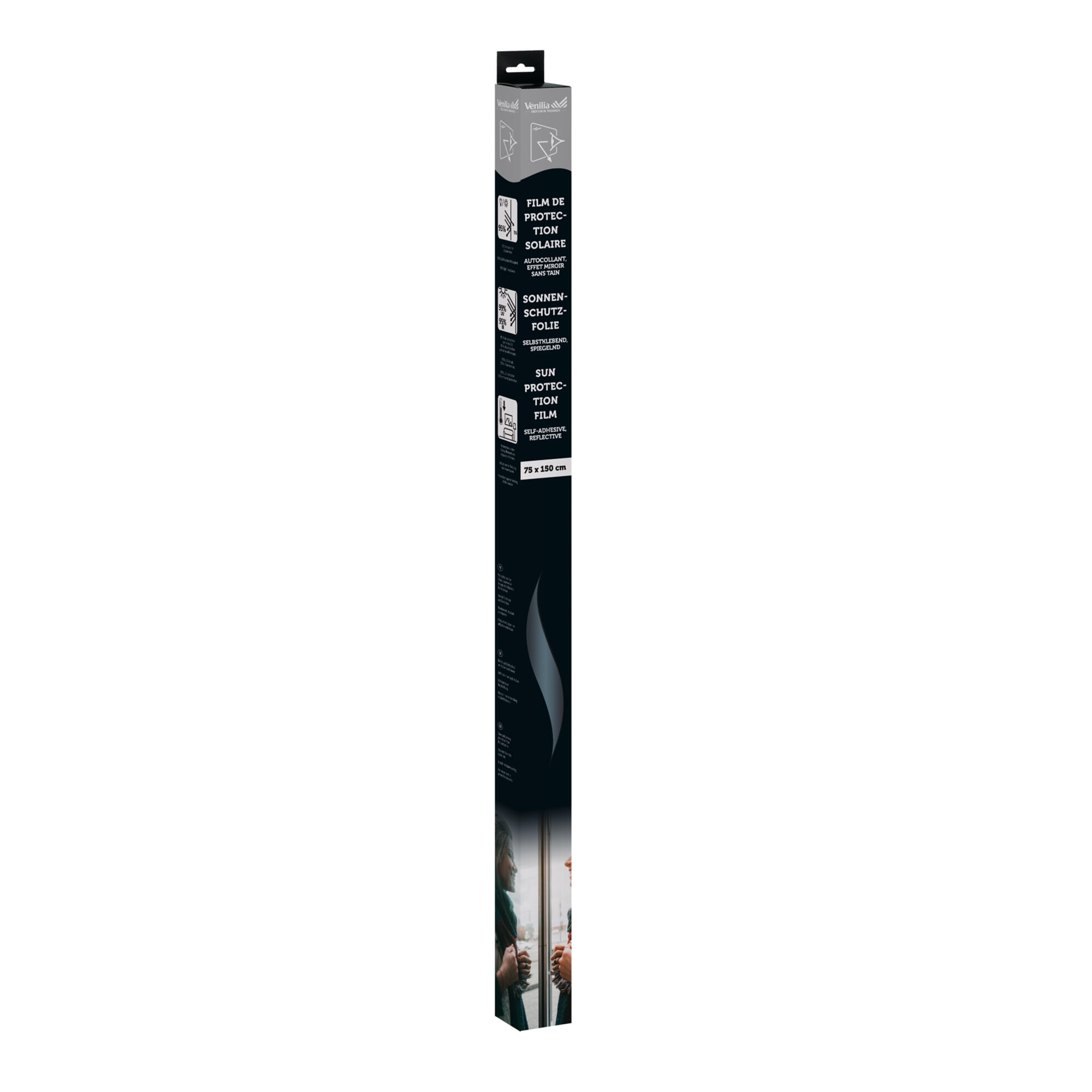 Rollo autoadhesivo protección solar efecto espejo Privac 0.75x1.5m - 6