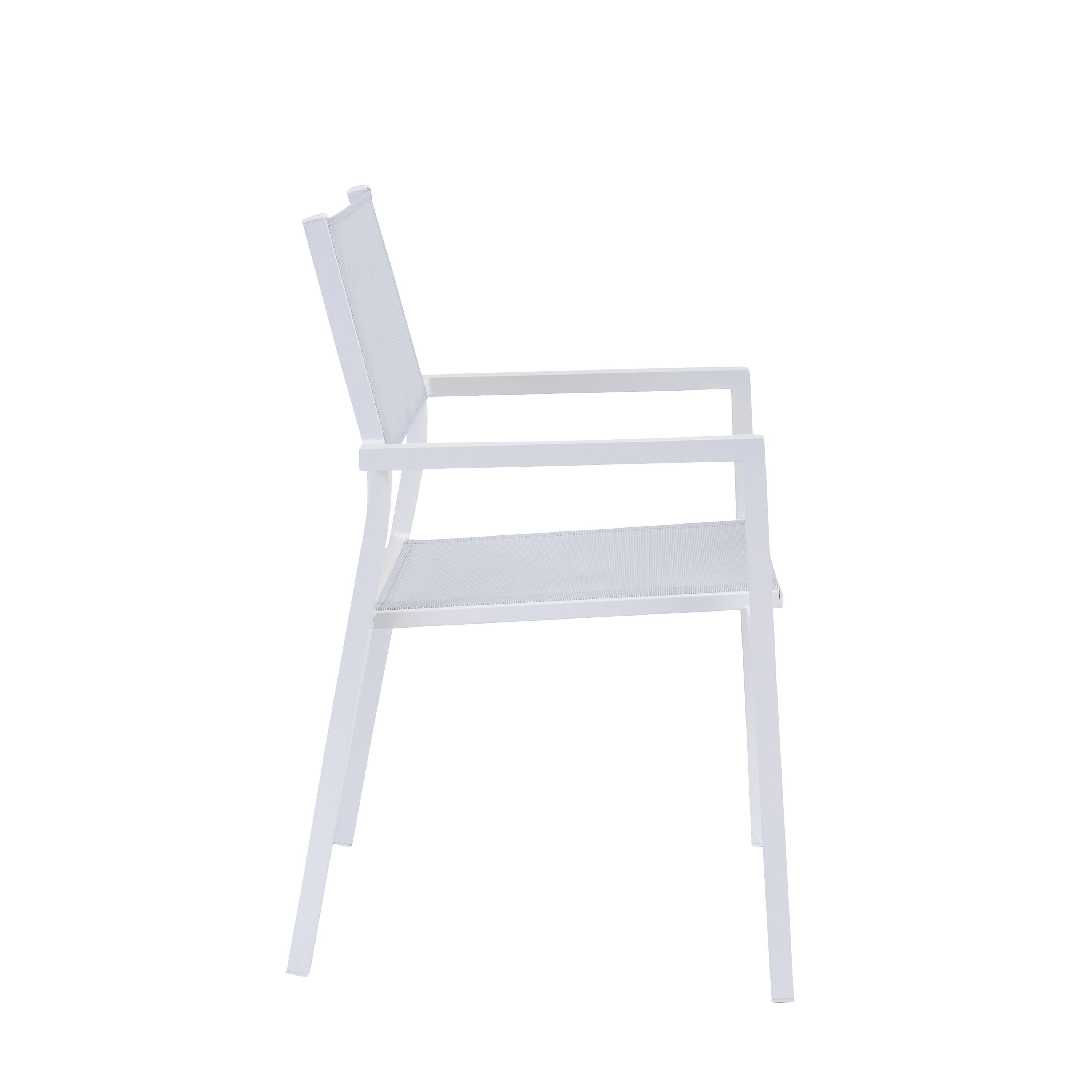 Fauteuil de jardin blanc NATERIAL Orion alpha en aluminium - 5