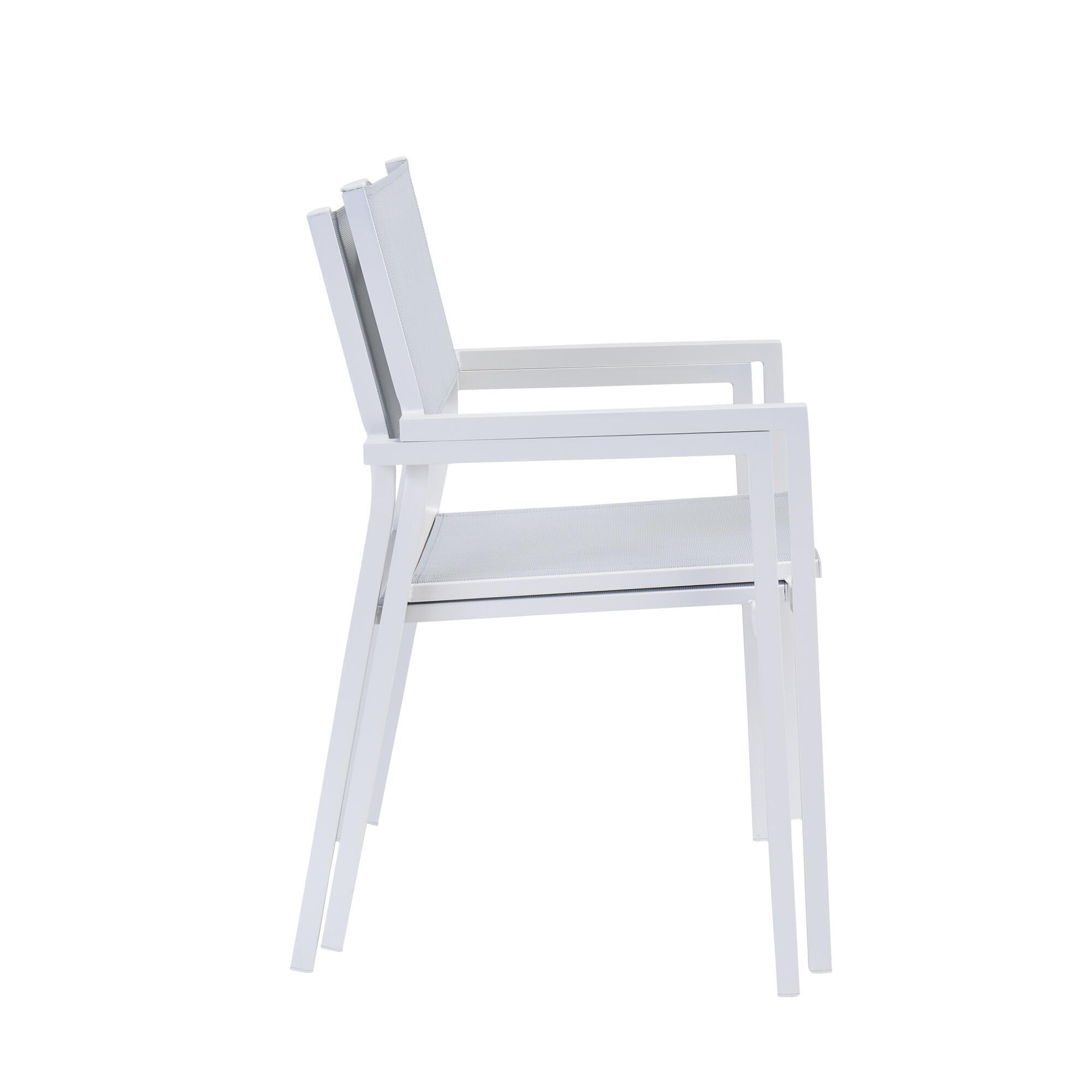 Fauteuil de jardin blanc NATERIAL Orion alpha en aluminium - 7