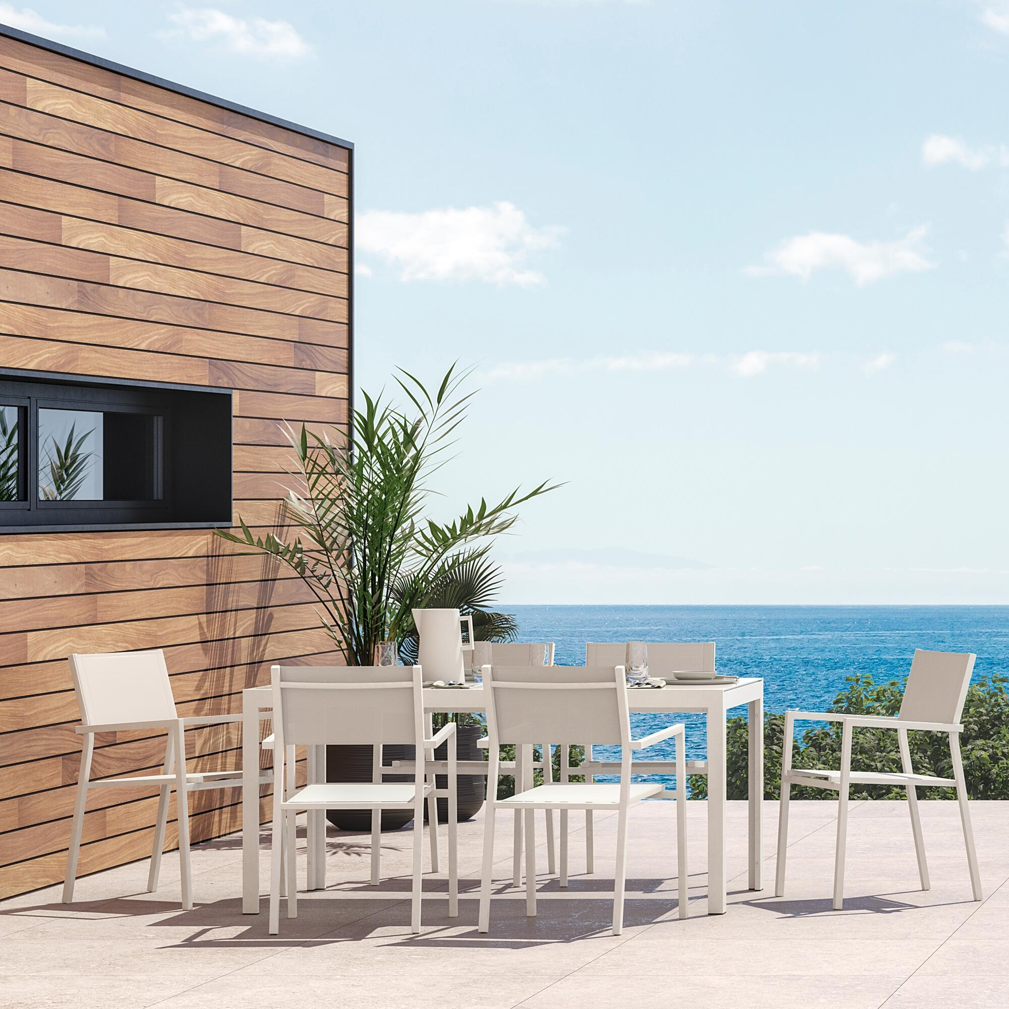 Fauteuil de jardin blanc NATERIAL Orion alpha en aluminium - 4