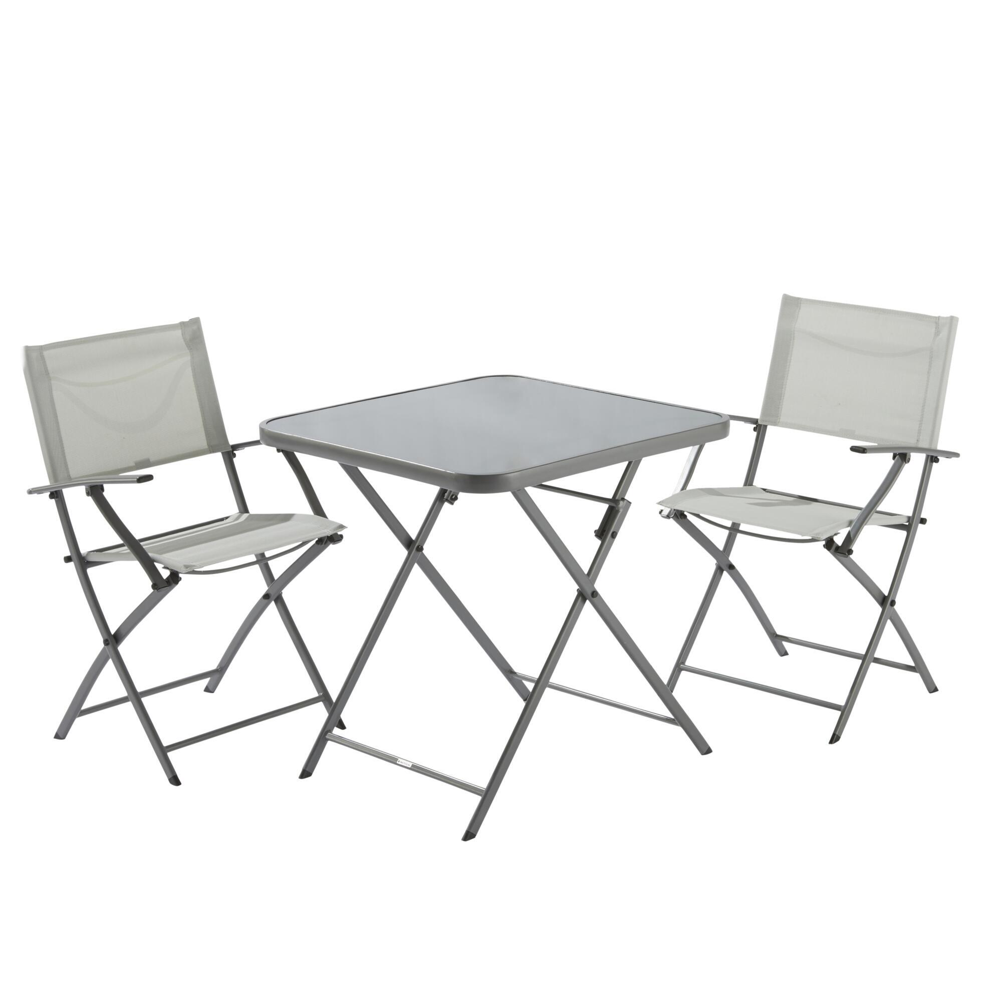 Table de jardin pliante NATERIAL Emys carré gris 2 personnes - 5
