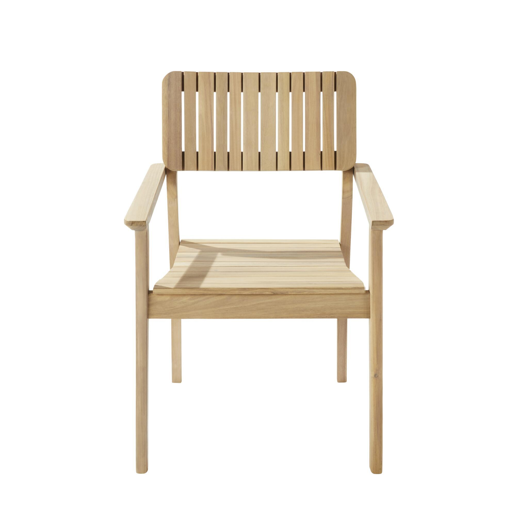 Silla de jardín con brazos NATERIAL Atlas de madera marrón - 5