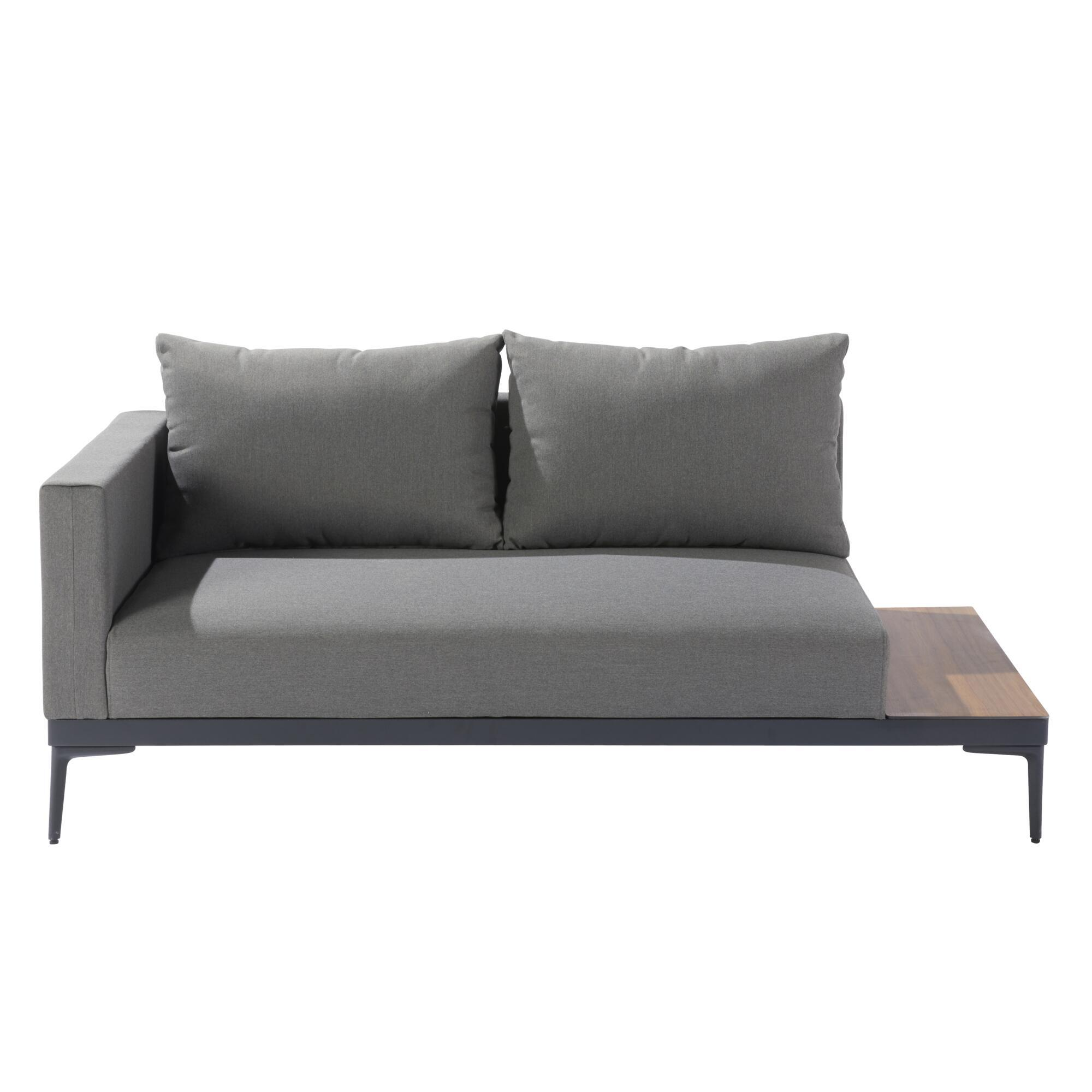 Conjunto jardim relax sofá e mesa 4P alumínio cinza Olyros Naterial - 12