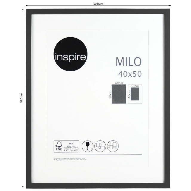 Moldura Inspire milo 40x50cm preto