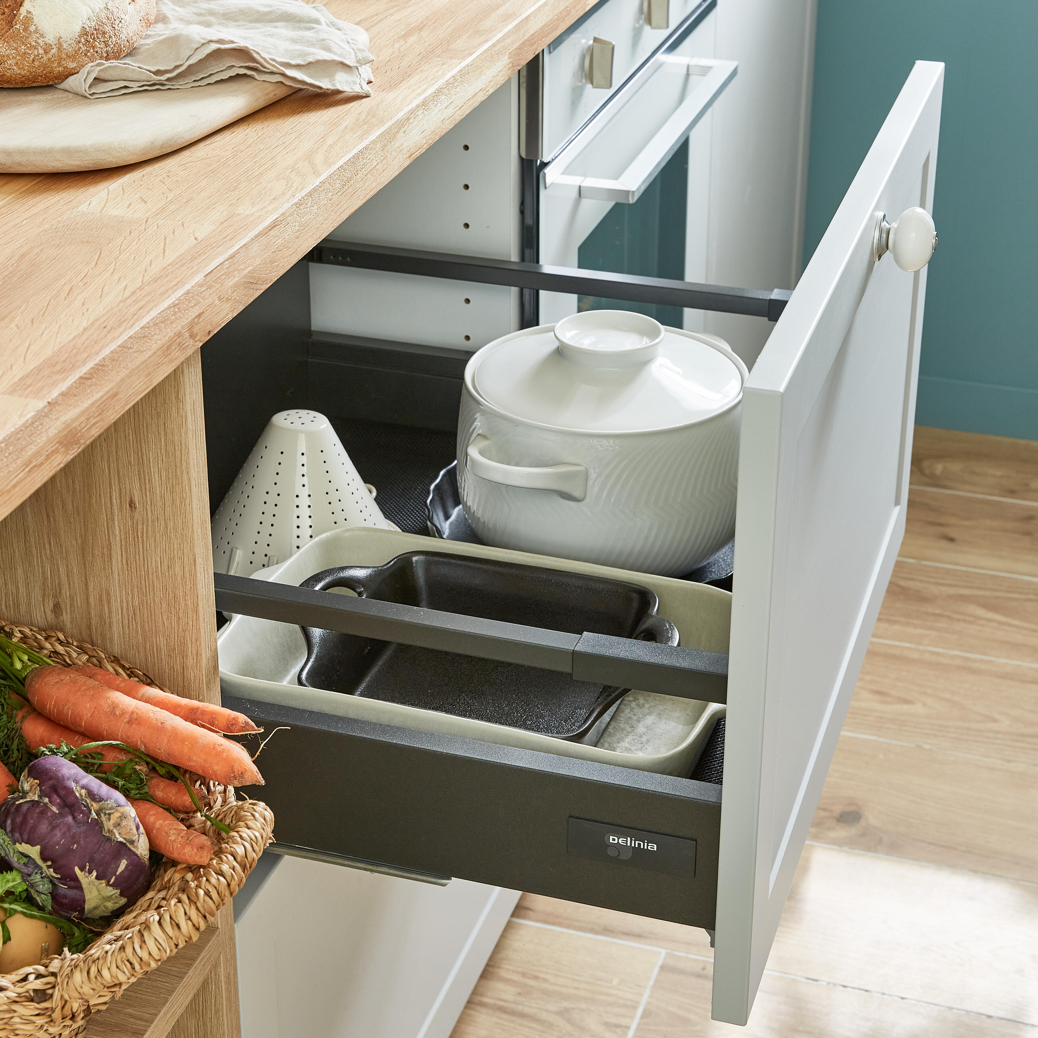 Módulo bajo de cocina blanco en kit Delinia ID 60 x 76.8 x 58 cm - 9