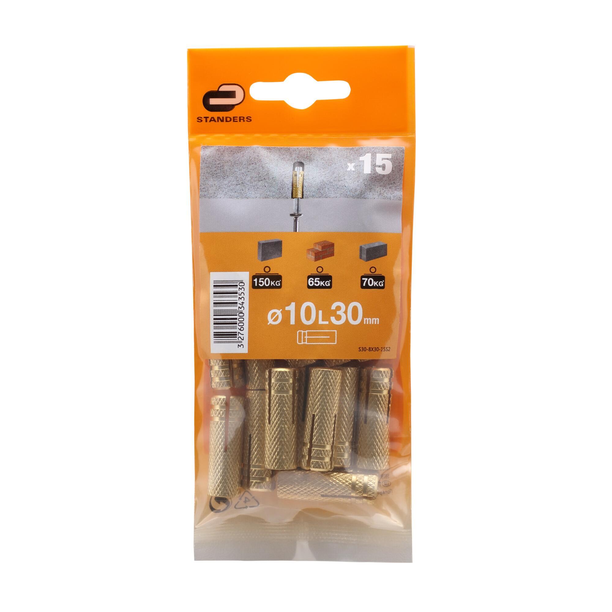 15 buchas de metal STANDERS EXPANSÍVEL 8X30MM - 4