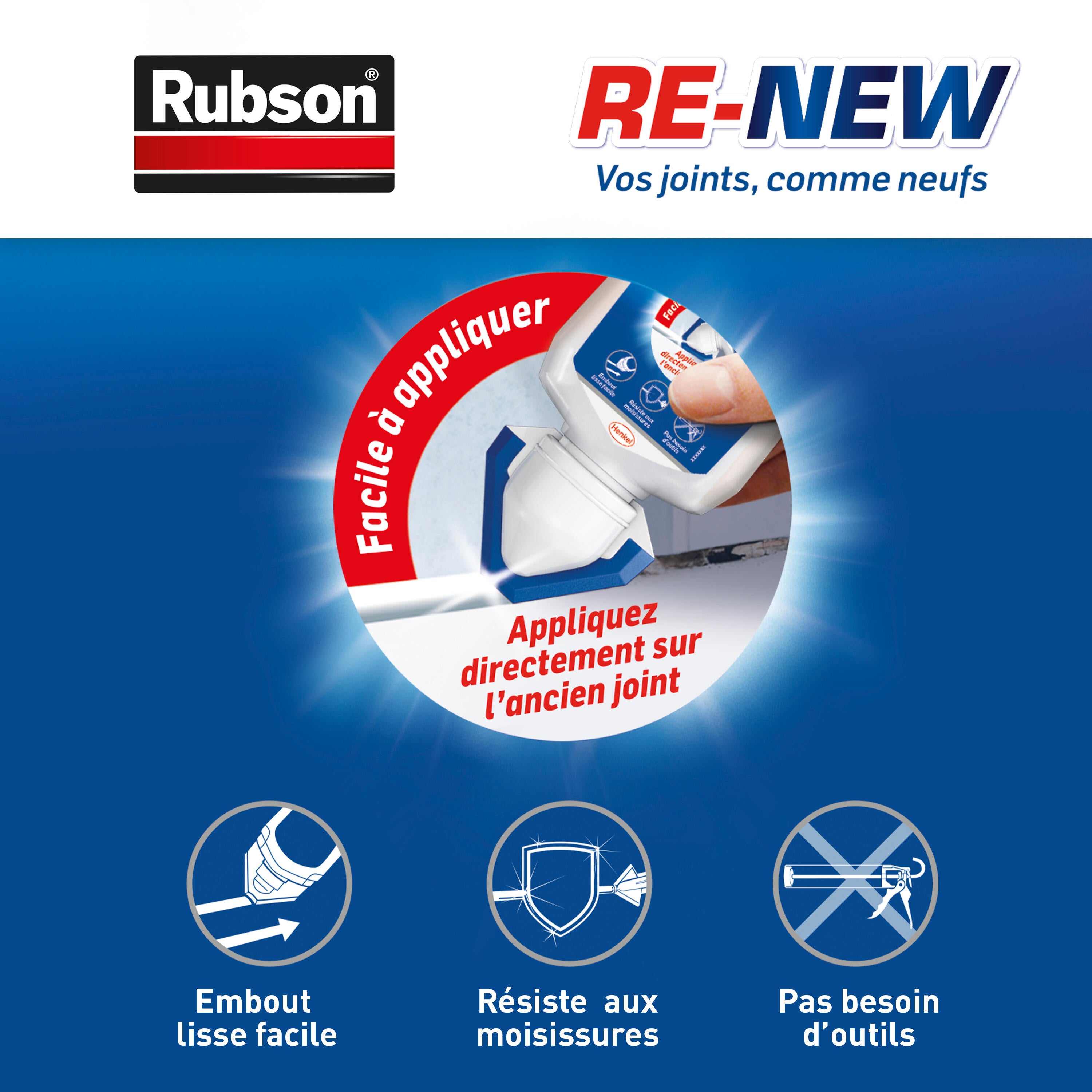 Mastic d'étanchéité Re-new RUBSON blanc 80ml - 3