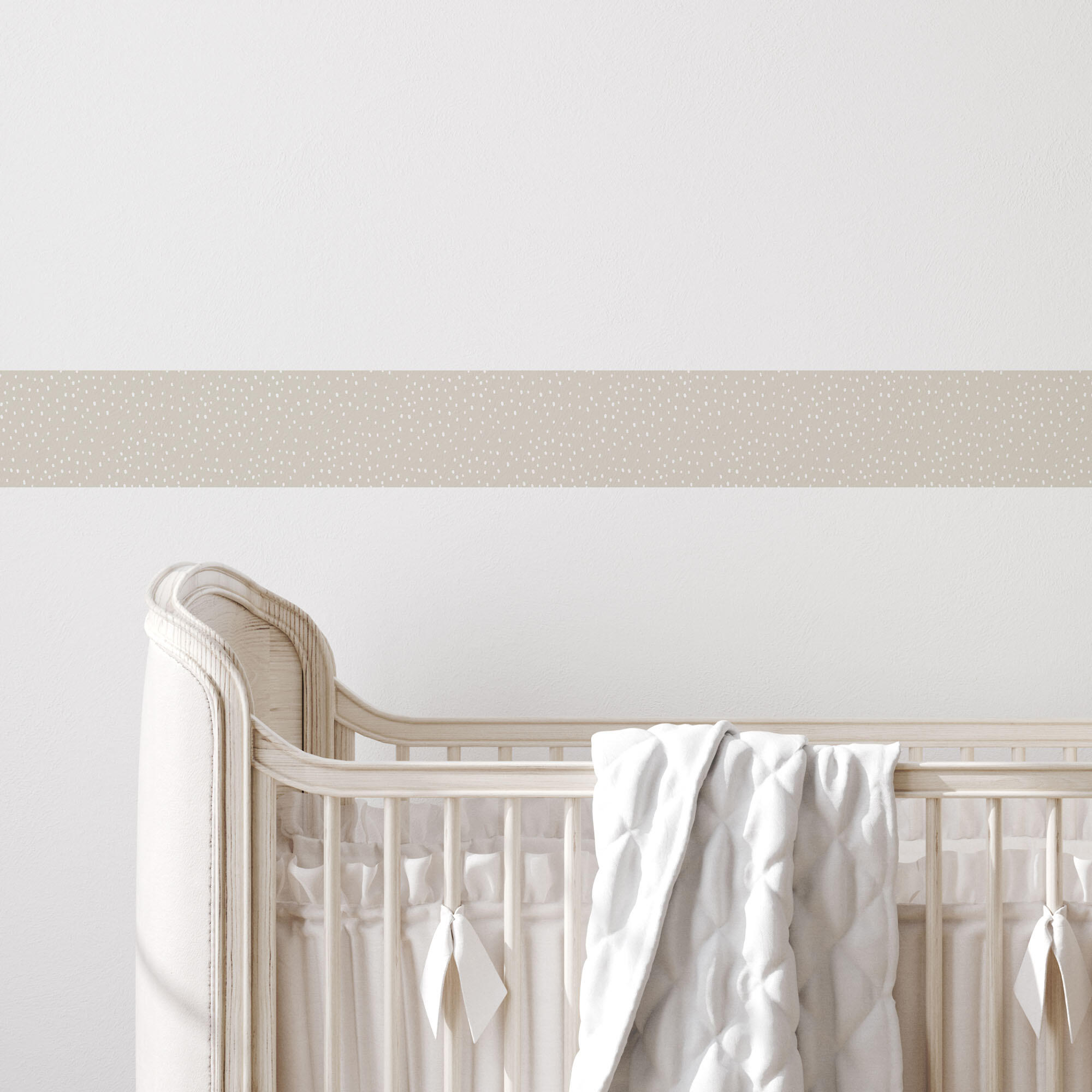 Cenefa adhesiva pvc lavable infantil punts beige 115 cm x 3 m