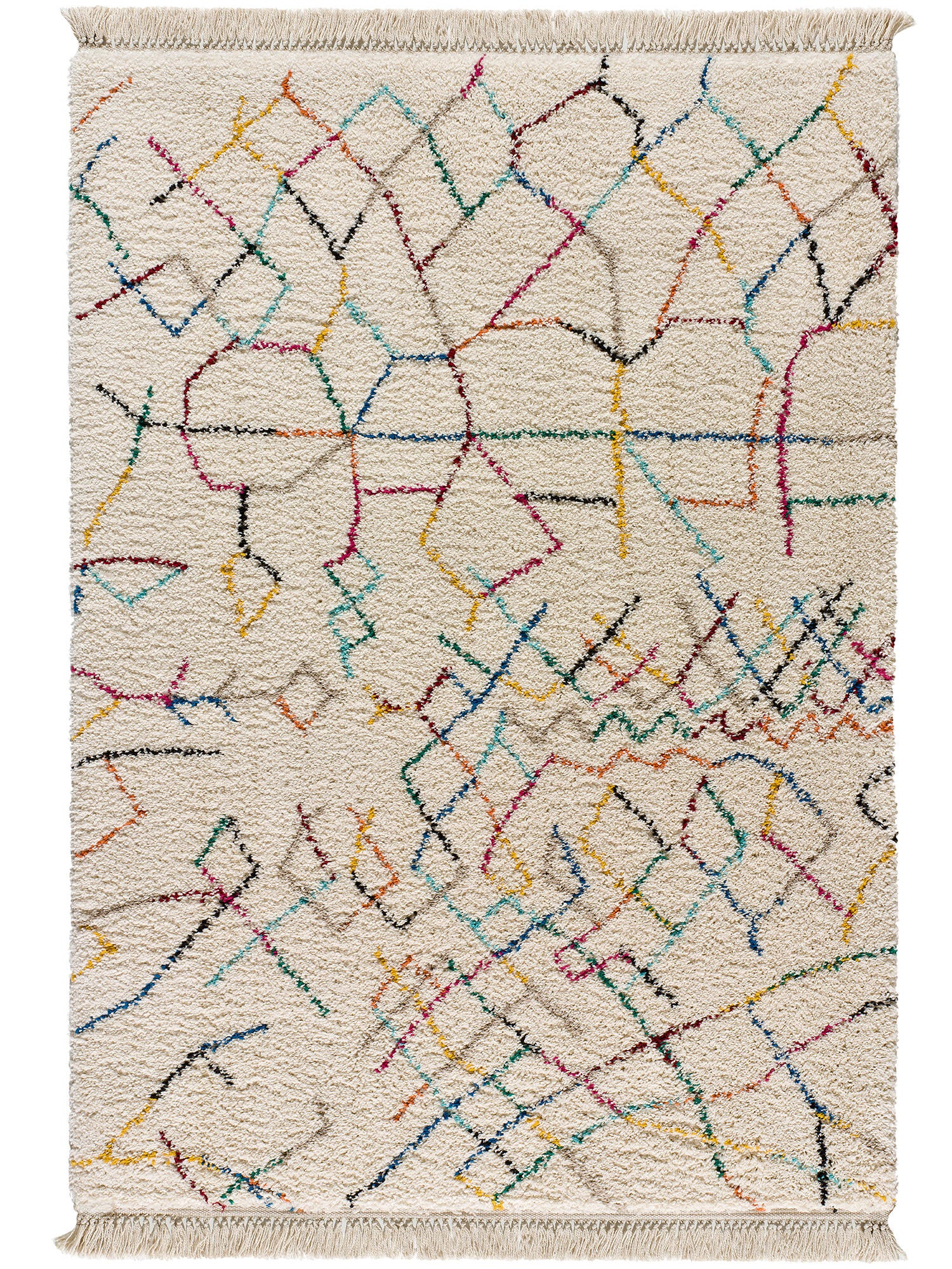Alfombra polipropileno pelo largo yebel 807 multicolor 160x230cm
