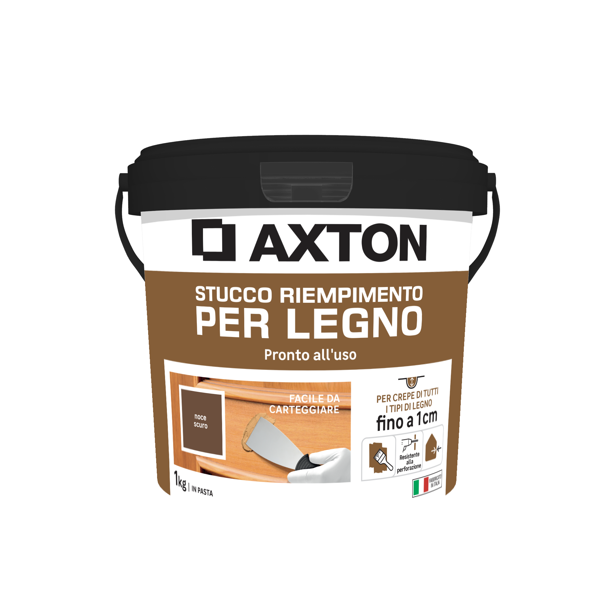 Stucco in pasta per interno AXTON riempimento per legno 1 kg legno scuro - 2