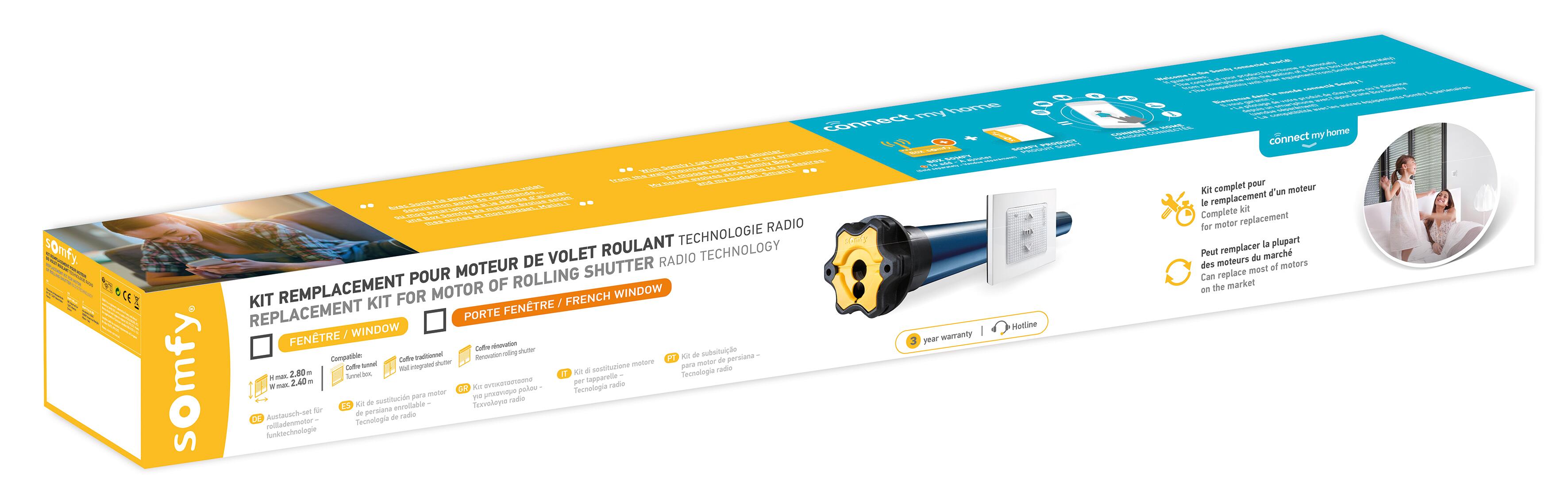 Kit de remplacement moteur de volets sans fil SOMFY 1240388, 10 N.m Diam. 50 mm - 3