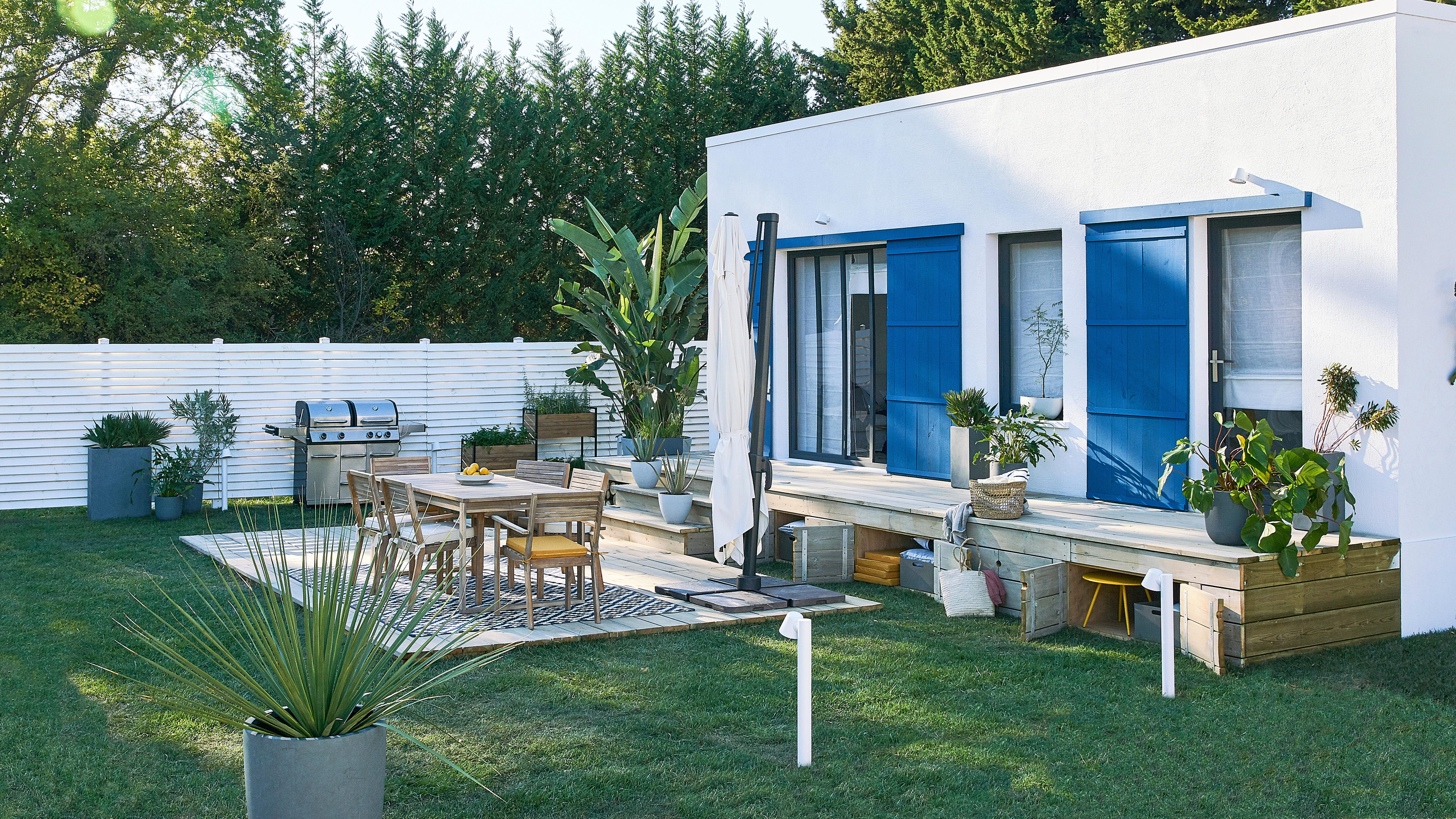 Table de jardin NATERIAL Solaris rectangulaire marron 8 personnes - 4