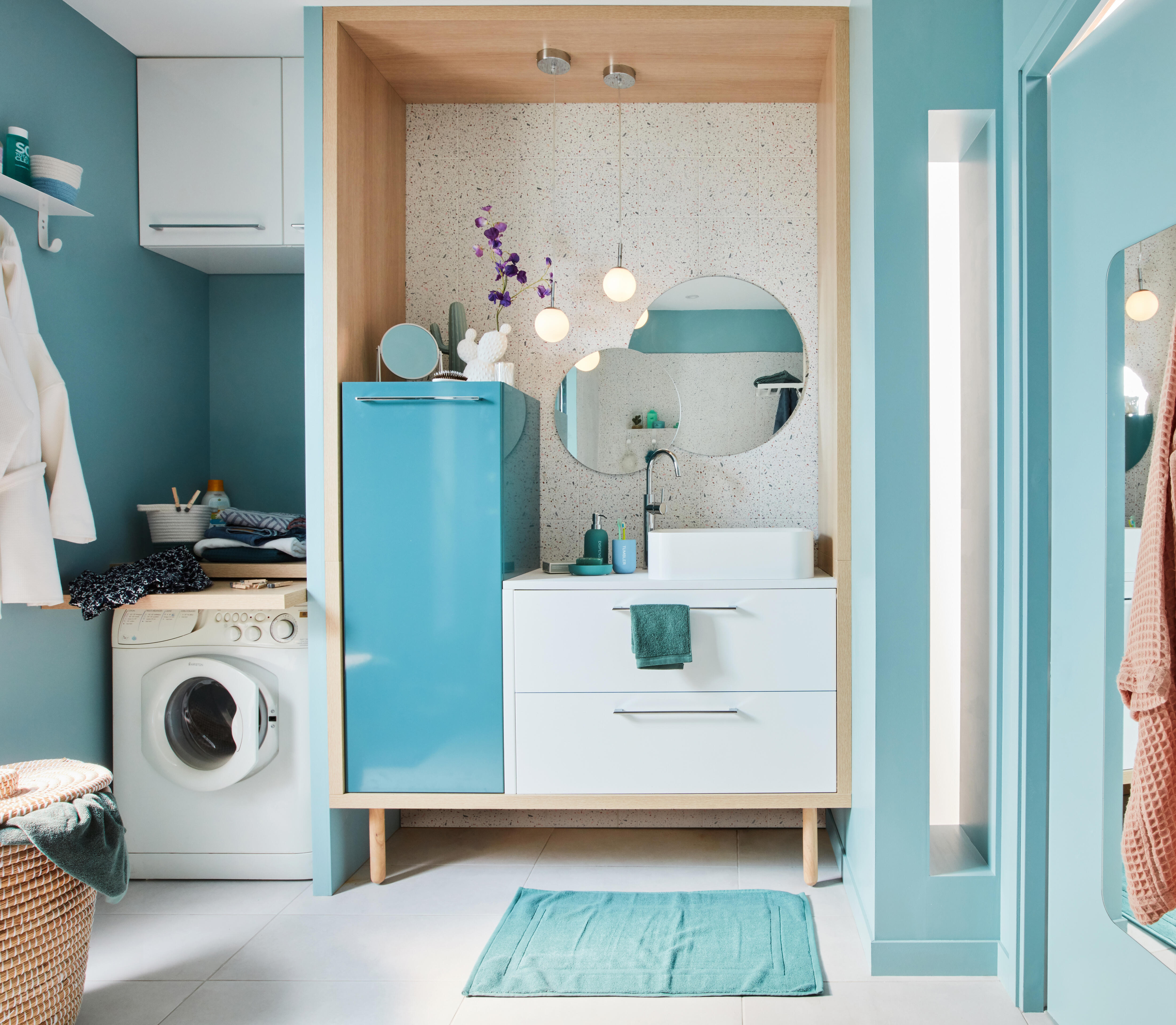 Meuble sous-vasque 2t l.90 x H.57.7 x P.46 cm blanc brillant Remix - 4