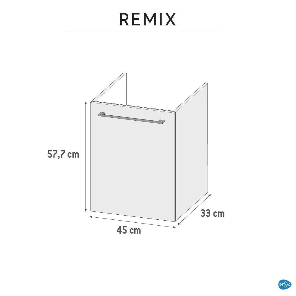 Meuble sous-vasque 1p L.45cm x H.58cm x P.33cm blanc brill Remix - 6