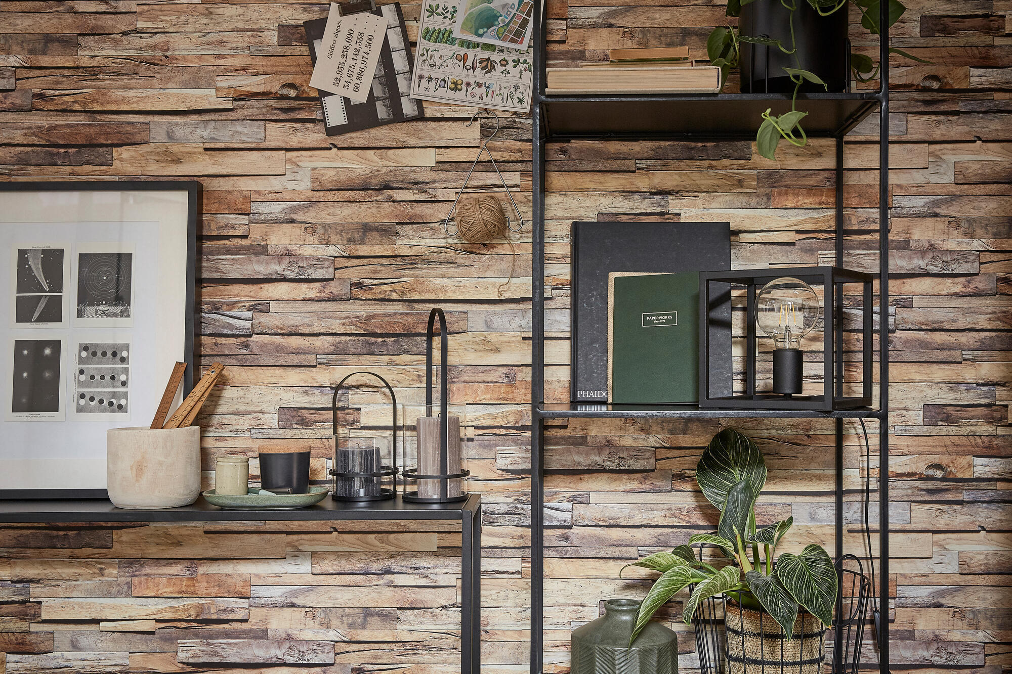 Papier peint intissé Planche de bois marron - 3