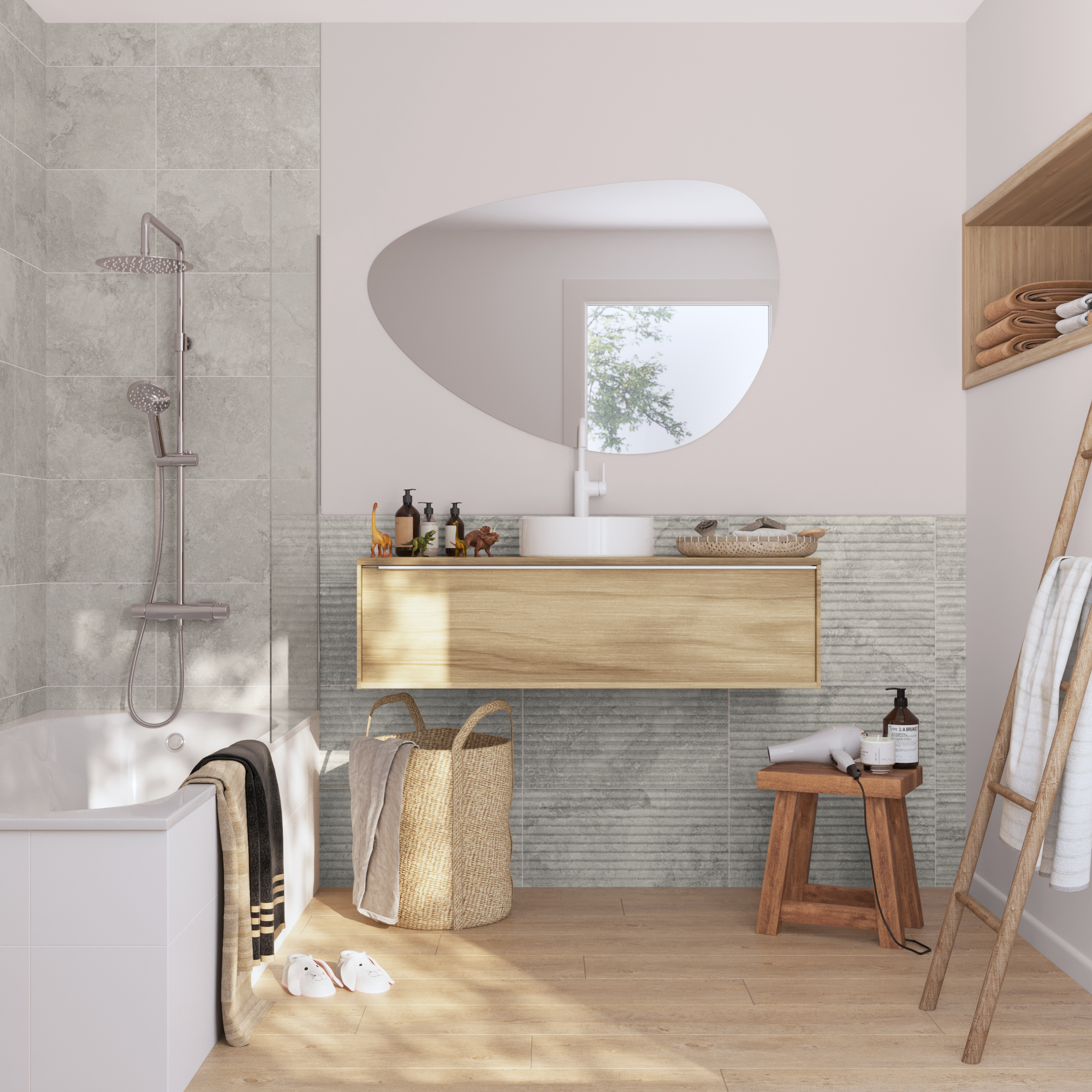 Piastrella da pavimento e rivestimento interno in gres porcellanato 20 x 60 cm rettificato smaltato beige miele opaco Wakefield R9 traffico intenso (pei 4/5) Sp. 7.4 mm 1.32 mq - 2