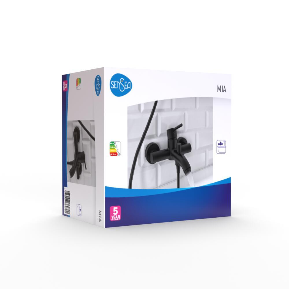 Grifo de bañera monomando SENSEA Mia negro mate Latón - 17