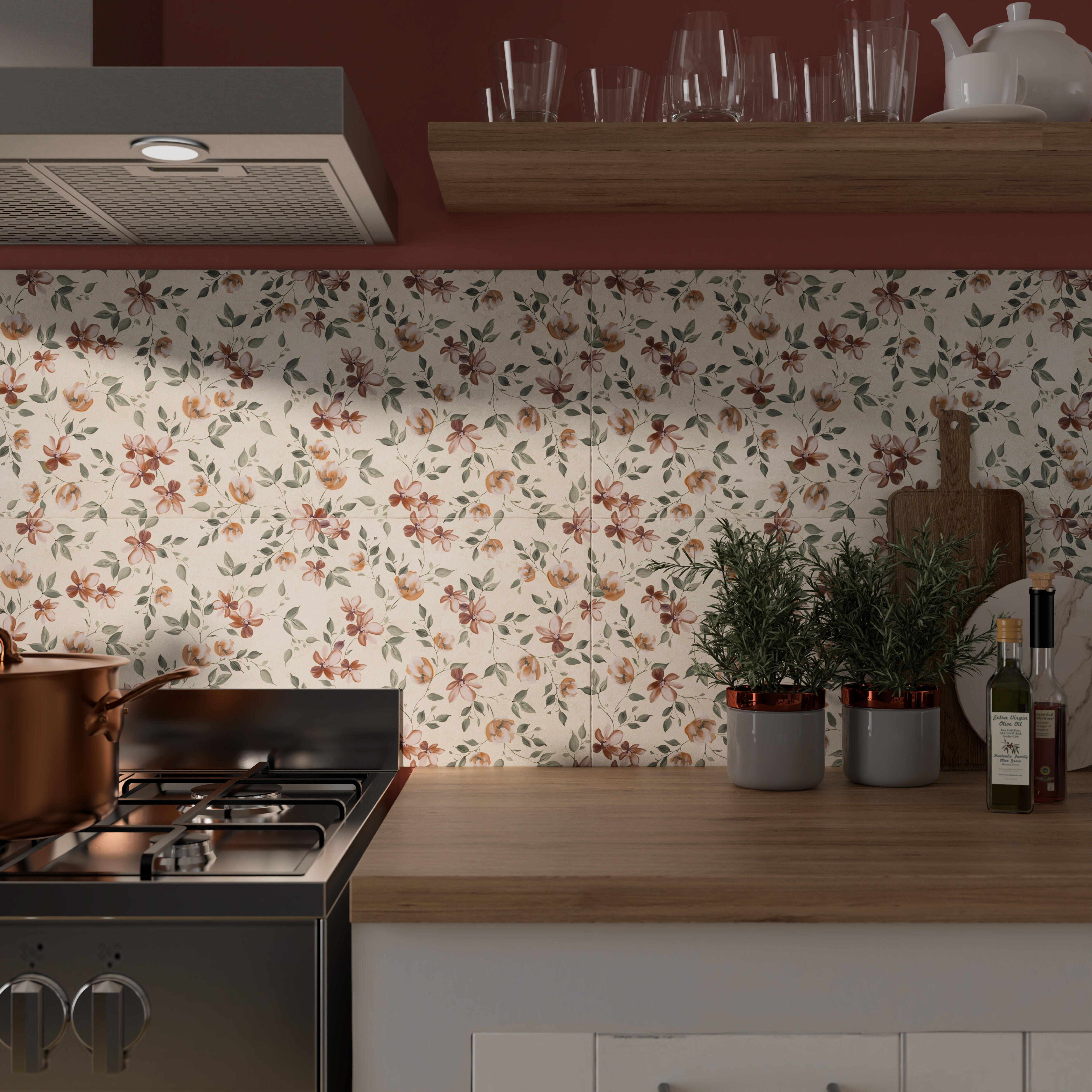 Piastrella da rivestimento interno in gres porcellanato 30 x 90 cm rettificato multicolore opaco Ombra Decoro Fiore Sp. 10 mm 1.35 mq - 3