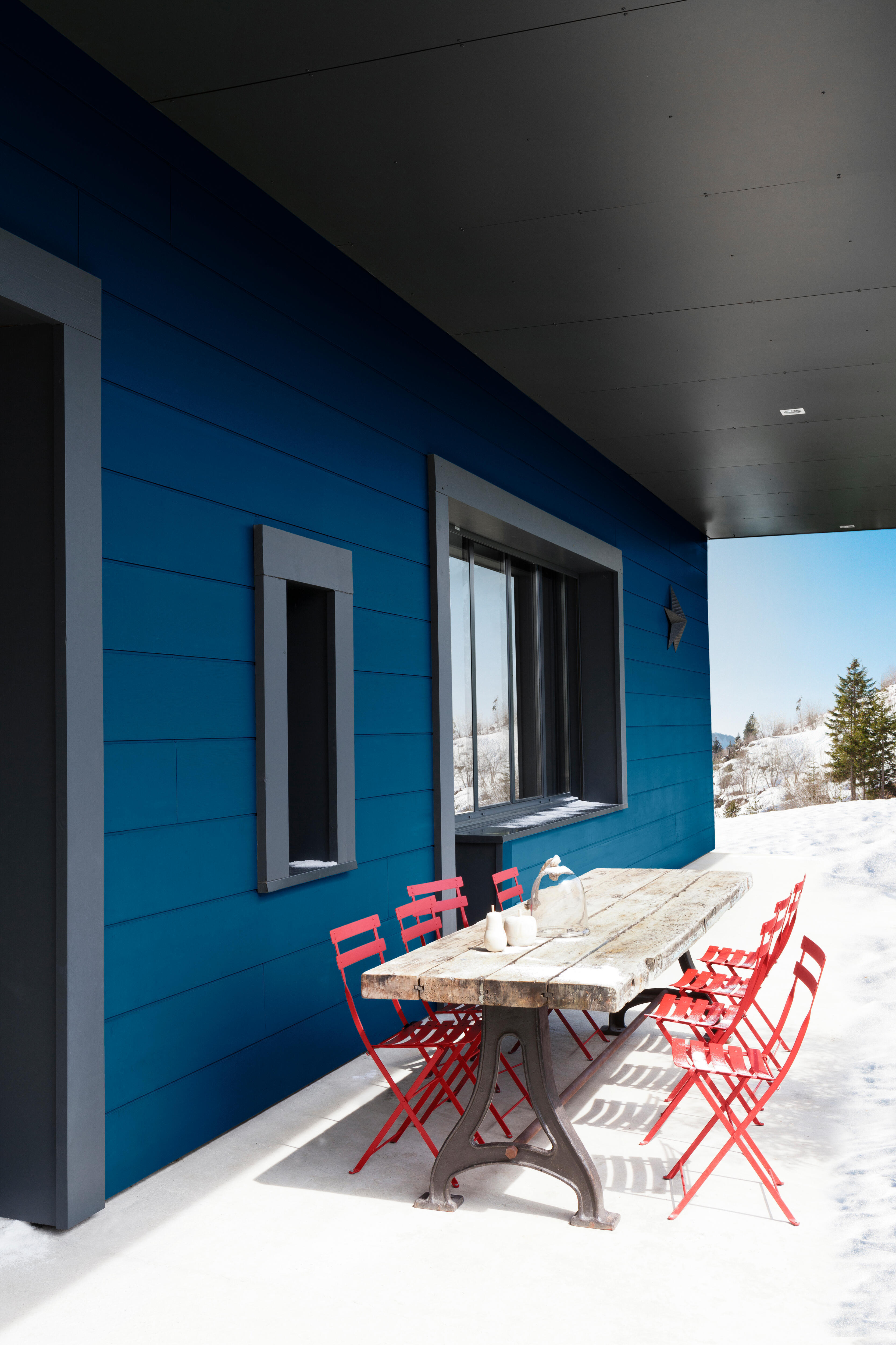 Peinture extérieure bois, volet, Climats extrêmes® V33 bleu hoggar satiné 2.5L - 4