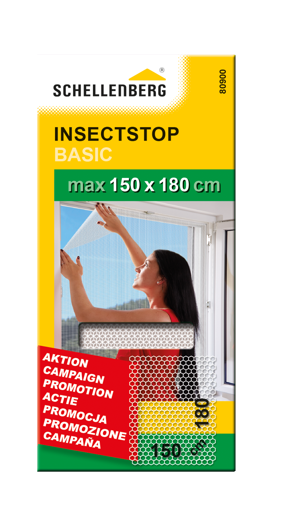 Tela de mosquitera poliester blanco 150x180cm recortable blanca para ventana autoadhesiva - 4