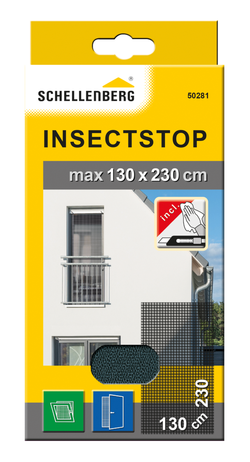 Tela de mosquitera poliester gris 130x230cm recortable para puerta autoadhesiva - 6